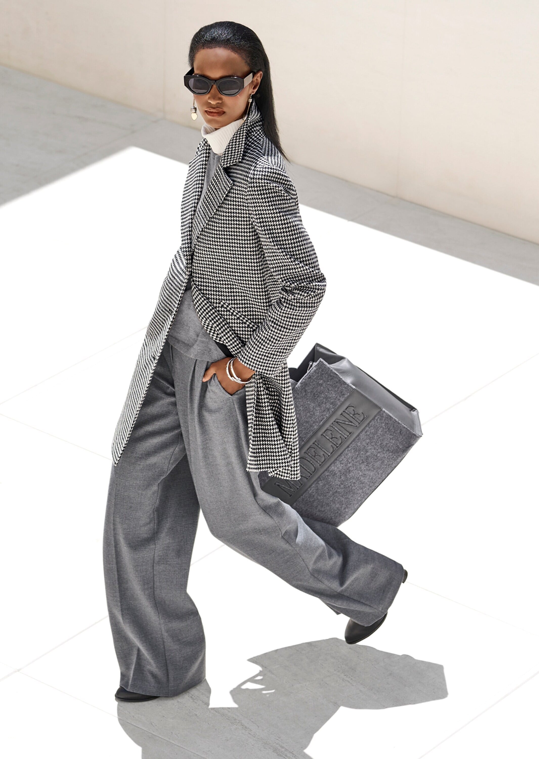 MADELEINE Langmantel »Mantel Mantel mit Hahnentritt-Muster«