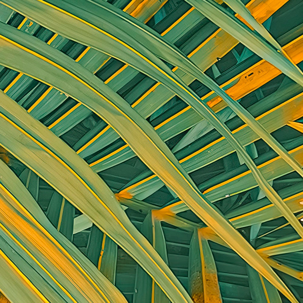 Komar Fototapete »Digitaldruck Vlies - Neon Fern - Größe 200 x 250 cm«, bedruckt, Wohnzimmer, Schlafzimmer