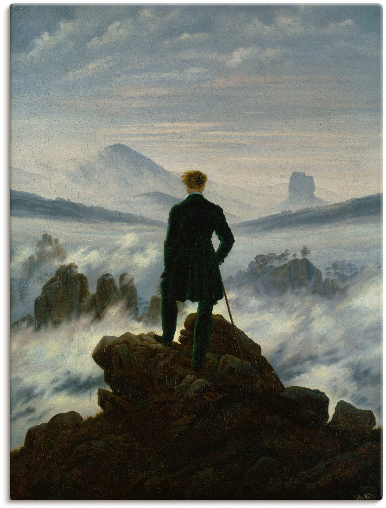 Artland Wandbild »Der Wanderer bequem Um Leinwandbild, über Nebelmeer. 1818«, in dem Mann, als (1 kaufen Größen oder Wandaufkleber St.), versch. Poster