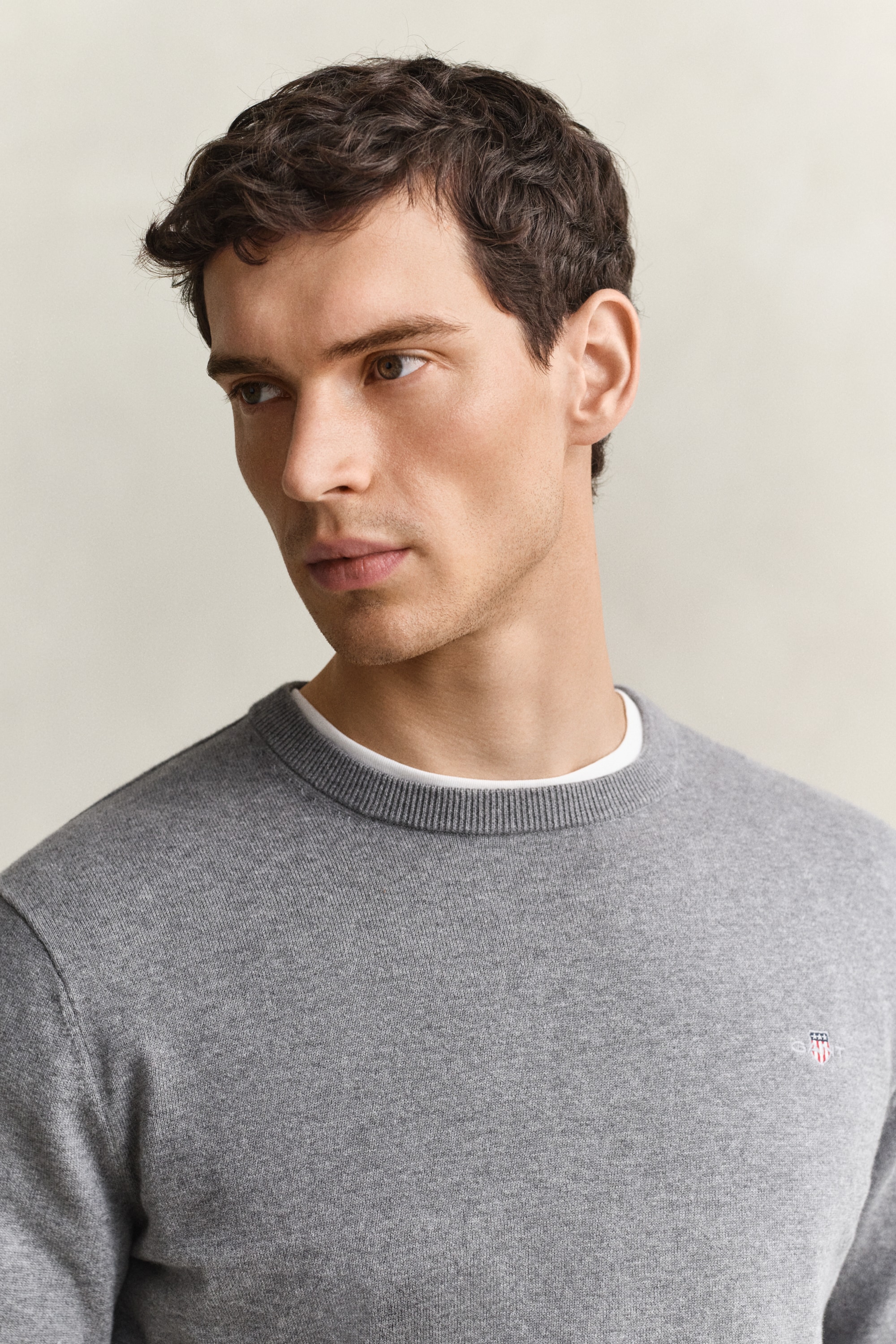 Gant Rundhalspullover »CLASSIC COTTON« Regular fit mit Rundhalsausschnitt
