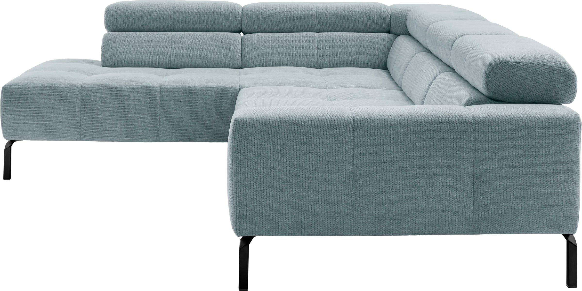 Home affaire Ecksofa »Claya Move, L-Form, Kopf- & Rückenverstellung, Breite 282 cm« Moderne Steppung, weicher Polsteraufbau & saugroboterfreundliche Höhe