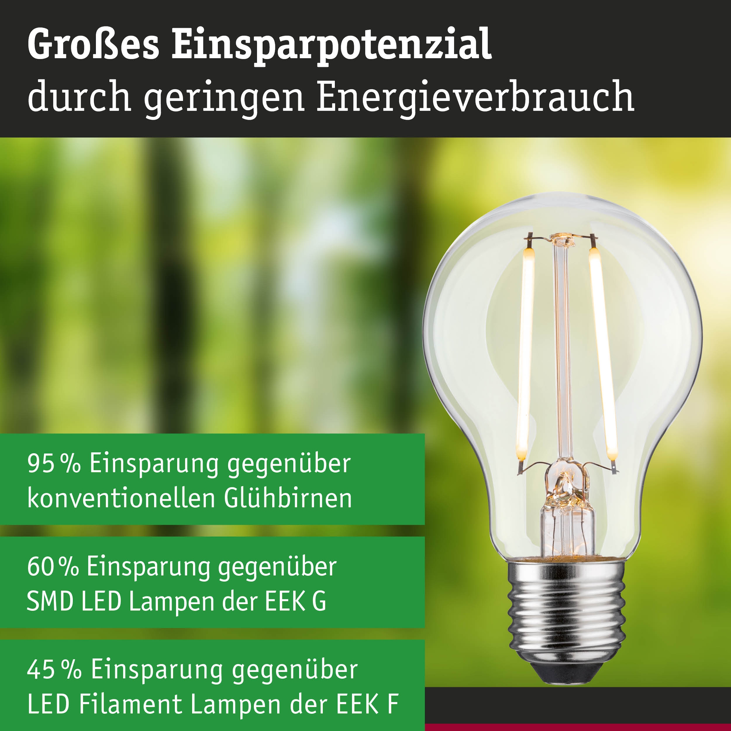 Paulmann LED-Leuchtmittel »Efficient-Line AGL 470lm 2,5W 3000K klar 230V« E27 1 Stk. Warmweiß