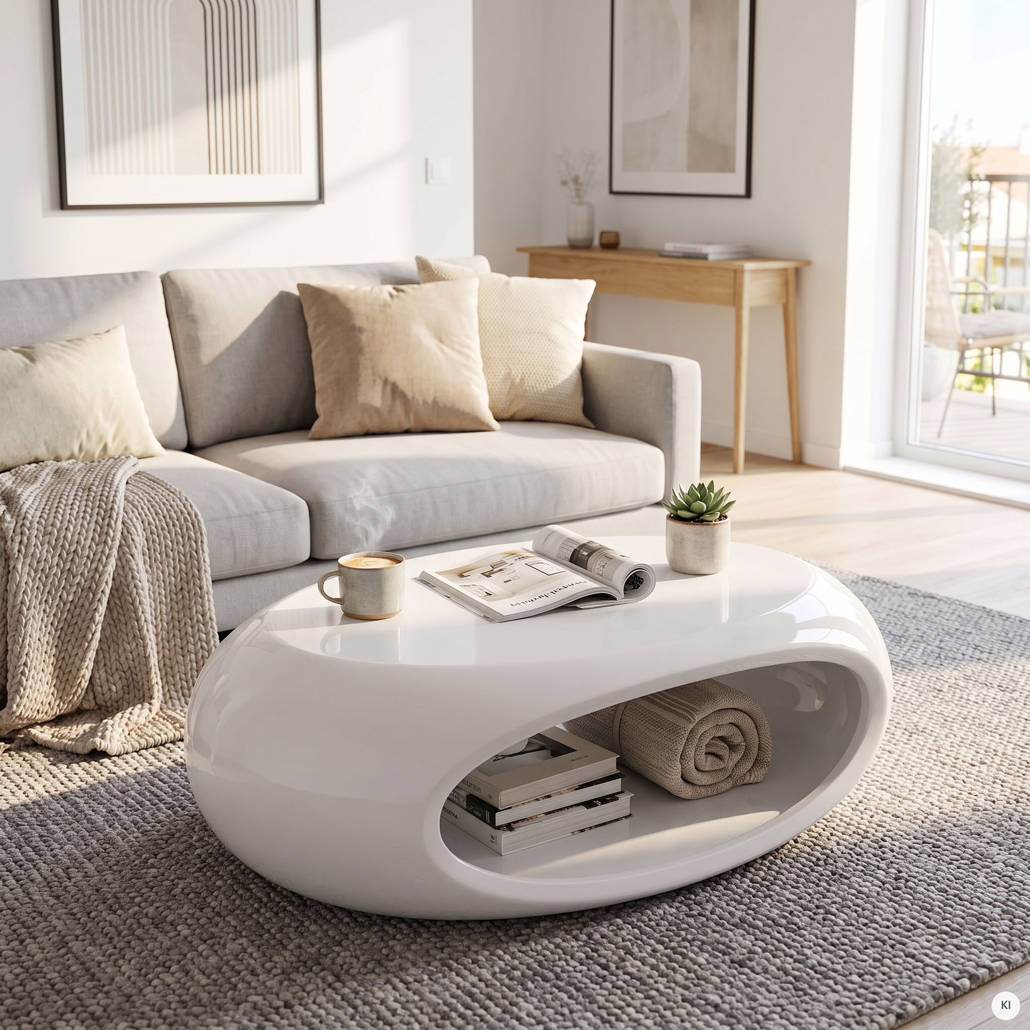 SalesFever Couchtisch »Coffeetable im minimalistischen Stil« komplett aus hochwertigem Fiberglas