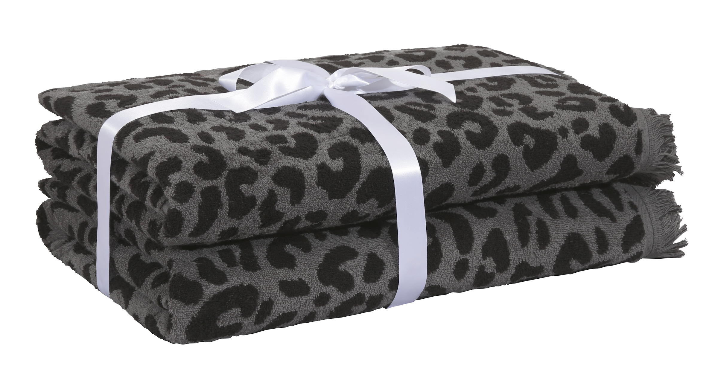 OTTO home Strandtuch »Tiffani, Leopardenmuster, Premium Strandtücher 2-tlg, 500 gr/m²« 90x180 cm, Animal Print, Leo, modern, mit Fransen