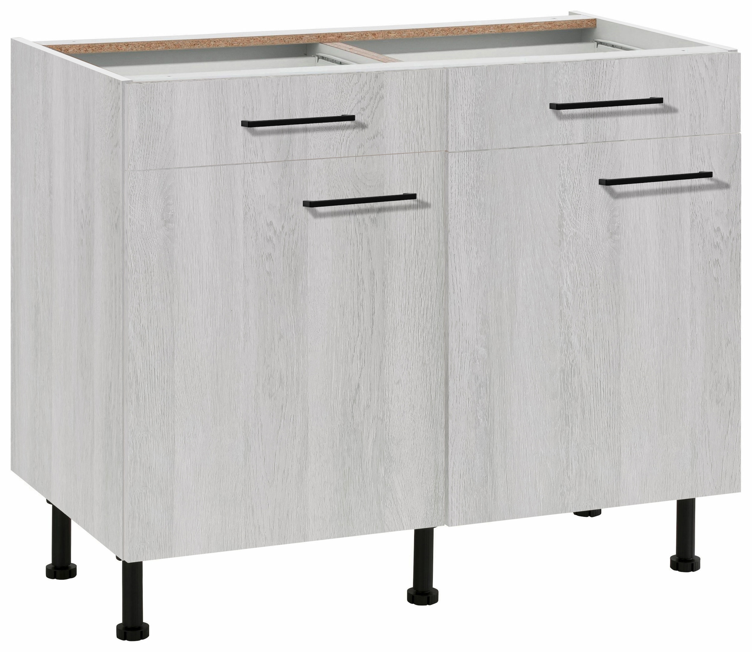 wiho Küchen Unterschrank »Nisos« 100 cm breit, Soft-Close in Schubladen, verstellbare Füße, ohne Platte