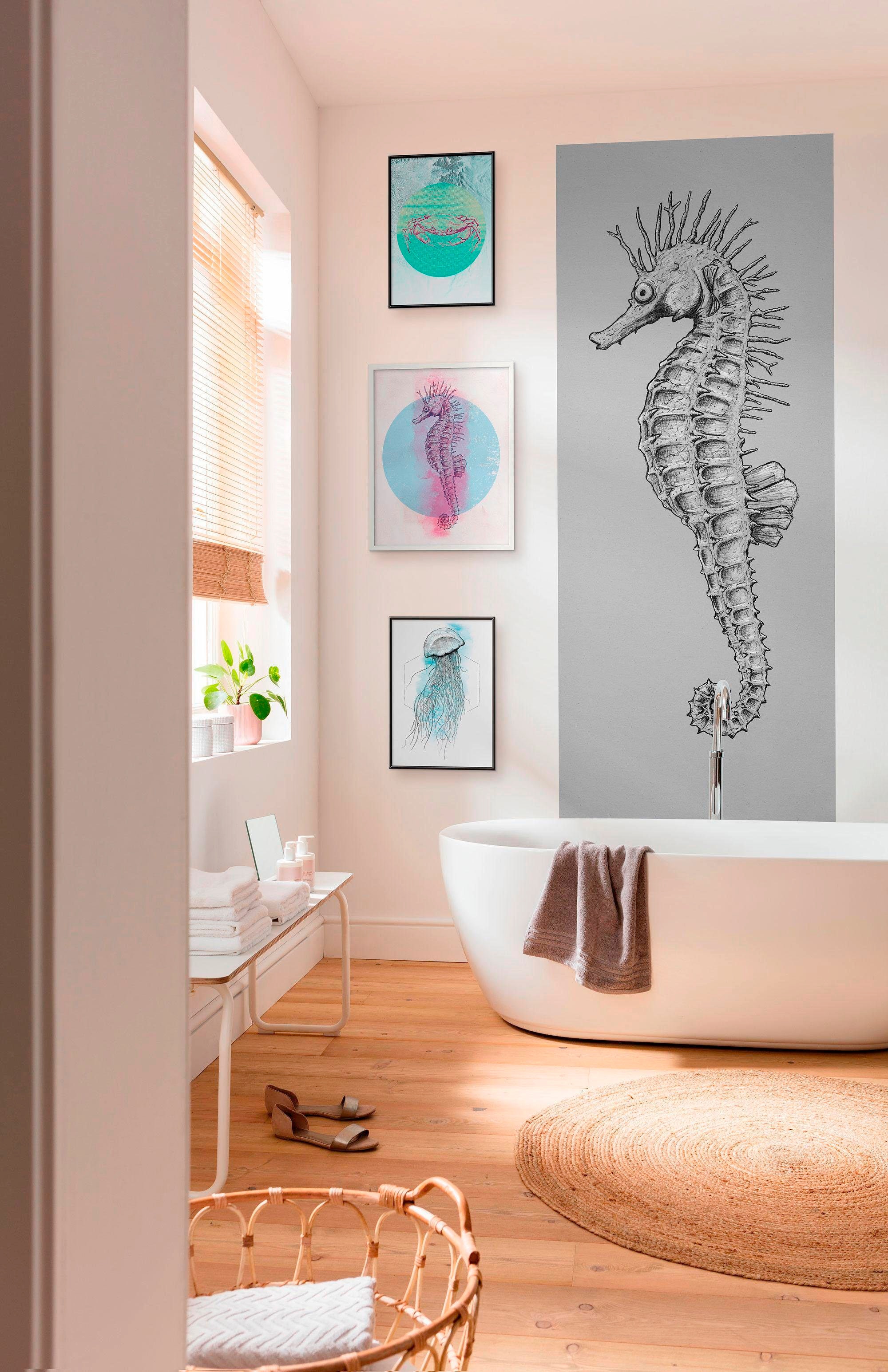 Komar Vliestapete »Digitaldruck Vlies -  Seahorse Panel - Größe 100 x 250 cm« bedruckt glatt Wohnzimmer, Schlafzimmer