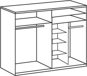 Wimex Schwebetürenschrank »Bern Schiebetürenschrank« Schrank mit zusätzlicher Innenausstattung, Garderobe