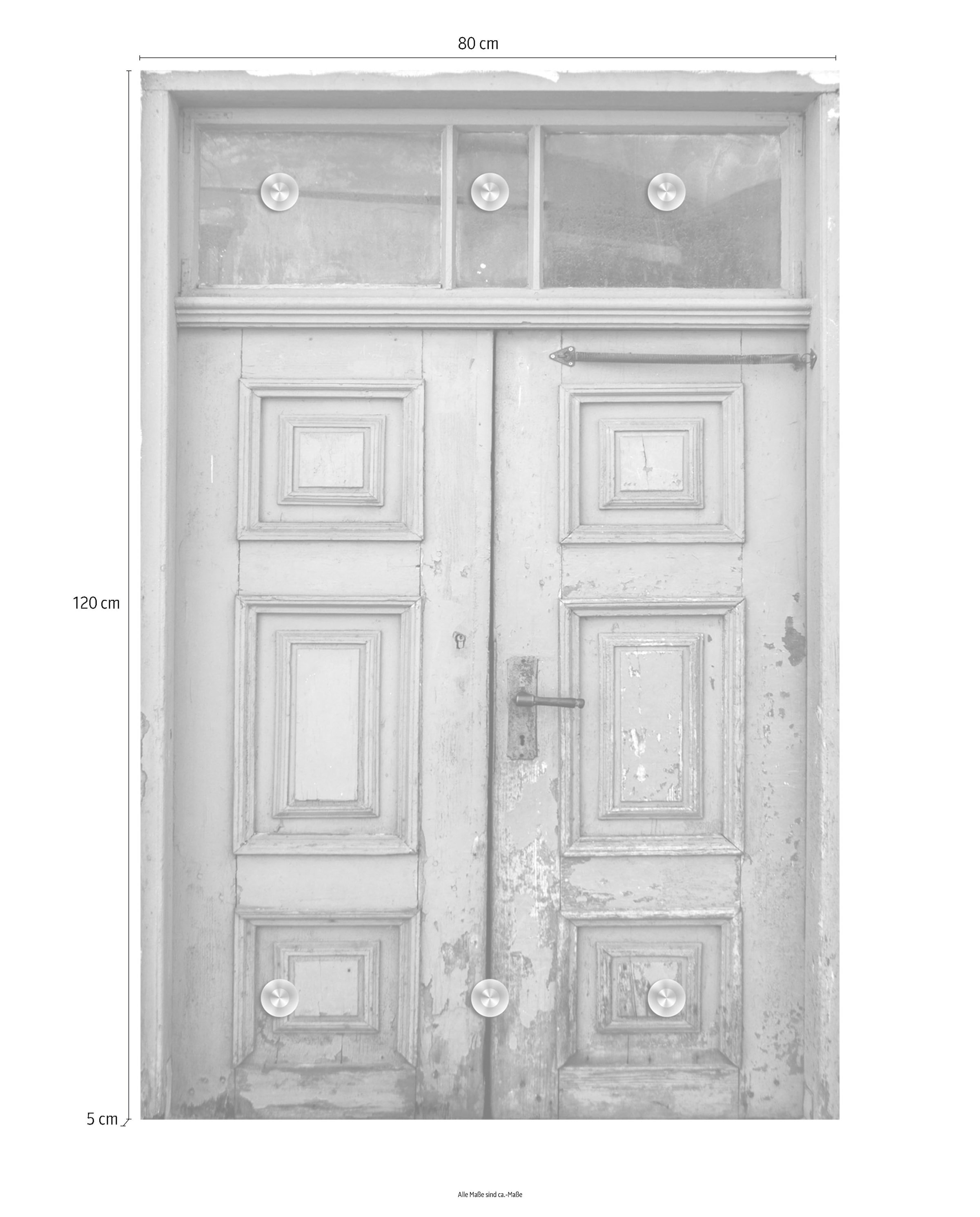 queence Garderobenleiste »Tür«, mit 6 Haken, 80 x 120 cm