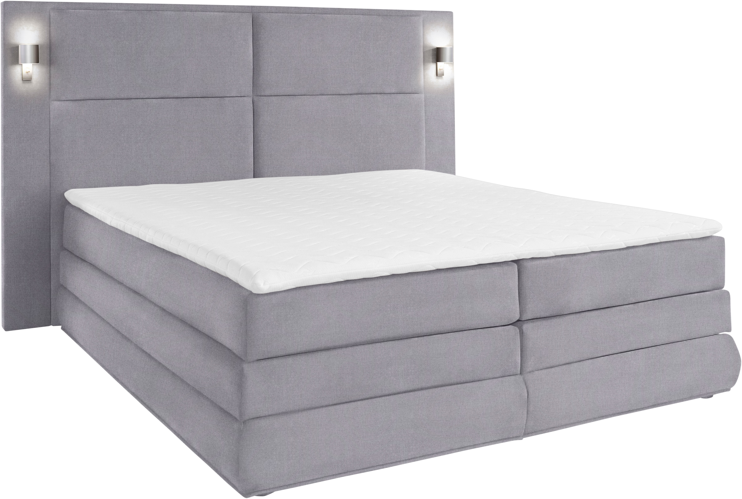 COLLECTION AB Boxspringbett »Copenhagen«, inklusive Bettkasten, Topper, wahlweise mit LED-Beleuchtung