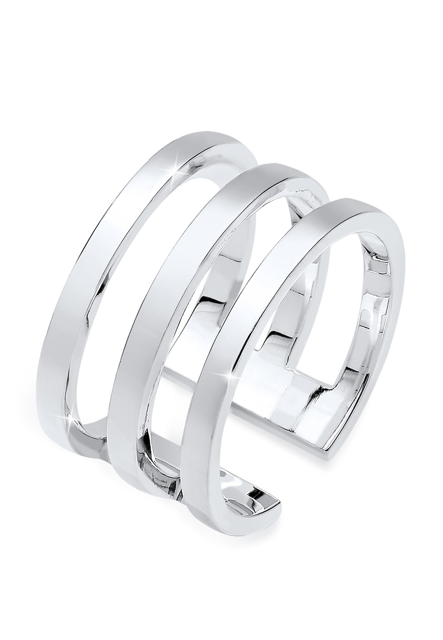 Elli Silberring »Ring Silberring Breit Schlicht Offen 925 Silber«