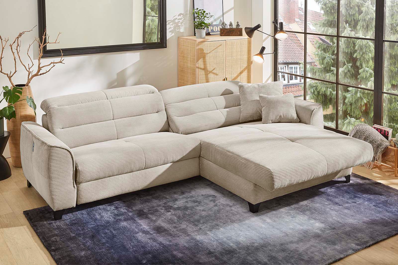 Jockenhöfer Gruppe Ecksofa »Double One L-Form«, mit 2x 120cm breiten, elektromotorischen Relaxfunktionen