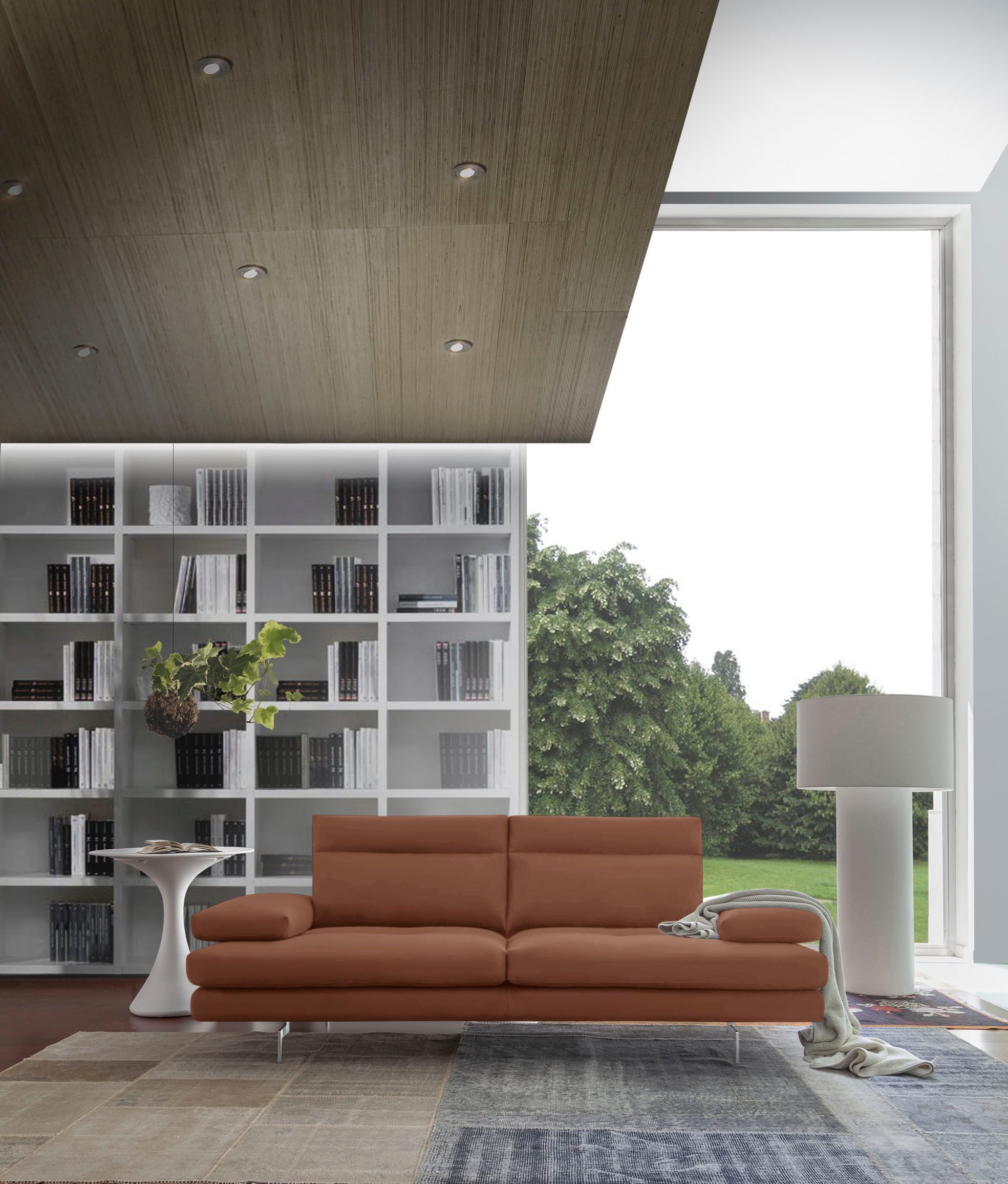 CALIA ITALIA 3-Sitzer »Toby Wing, Designsofa mit hohem Sitzkomfort, bequem und elegant«, inklusive Sitztiefenverstellung, Füße in Chrom glänzend
