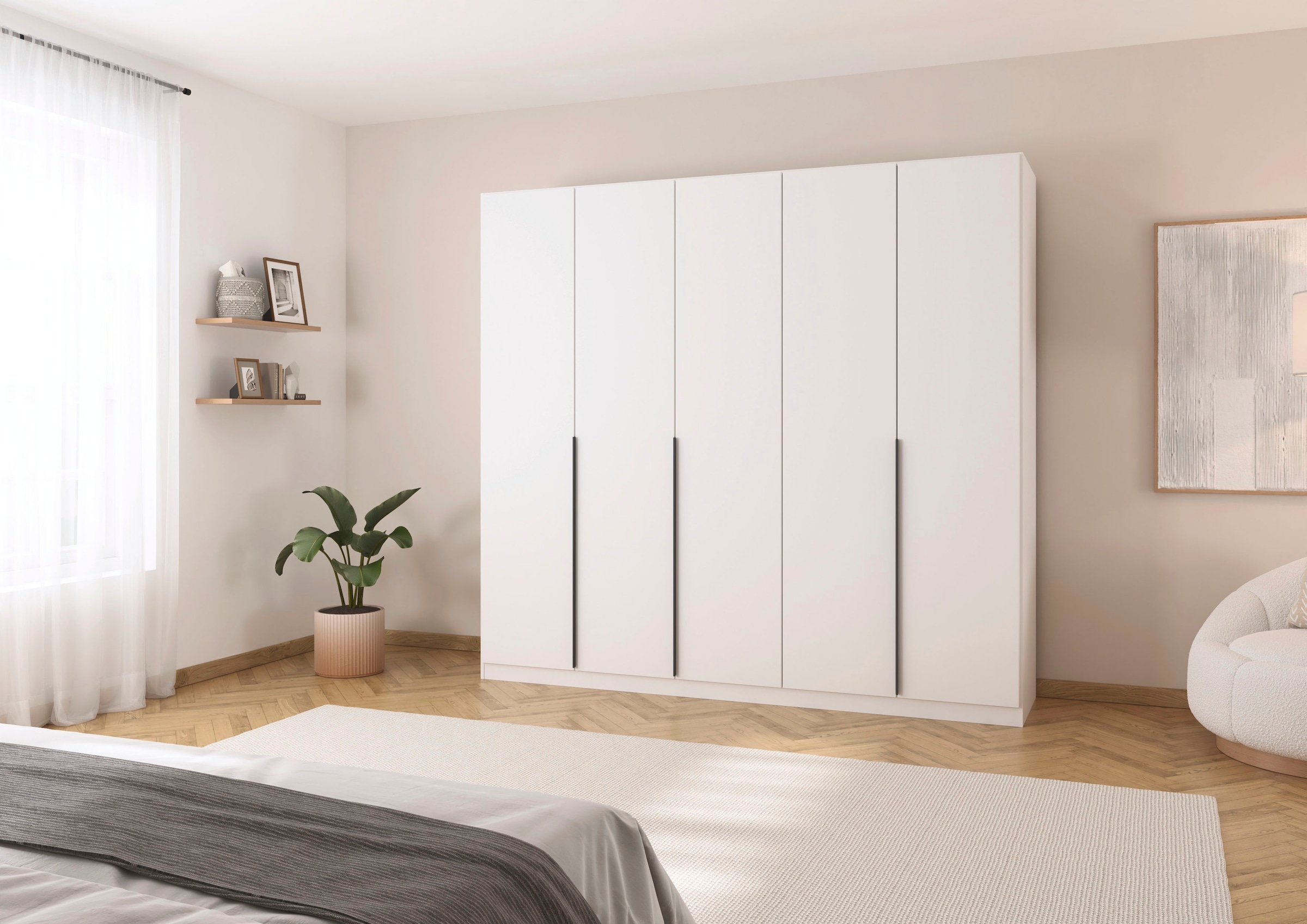 rauch Drehtürenschrank »Kleiderschrank Schrank Garderobe AGORDO TOPSELLER Schlafzimmer«, (in zwei Griff-Farben mit Dekor- oder Hochglanzfront), durchdachte Innenausstattung, in 6 Breiten und 2 Höhen MADE IN GERMANY