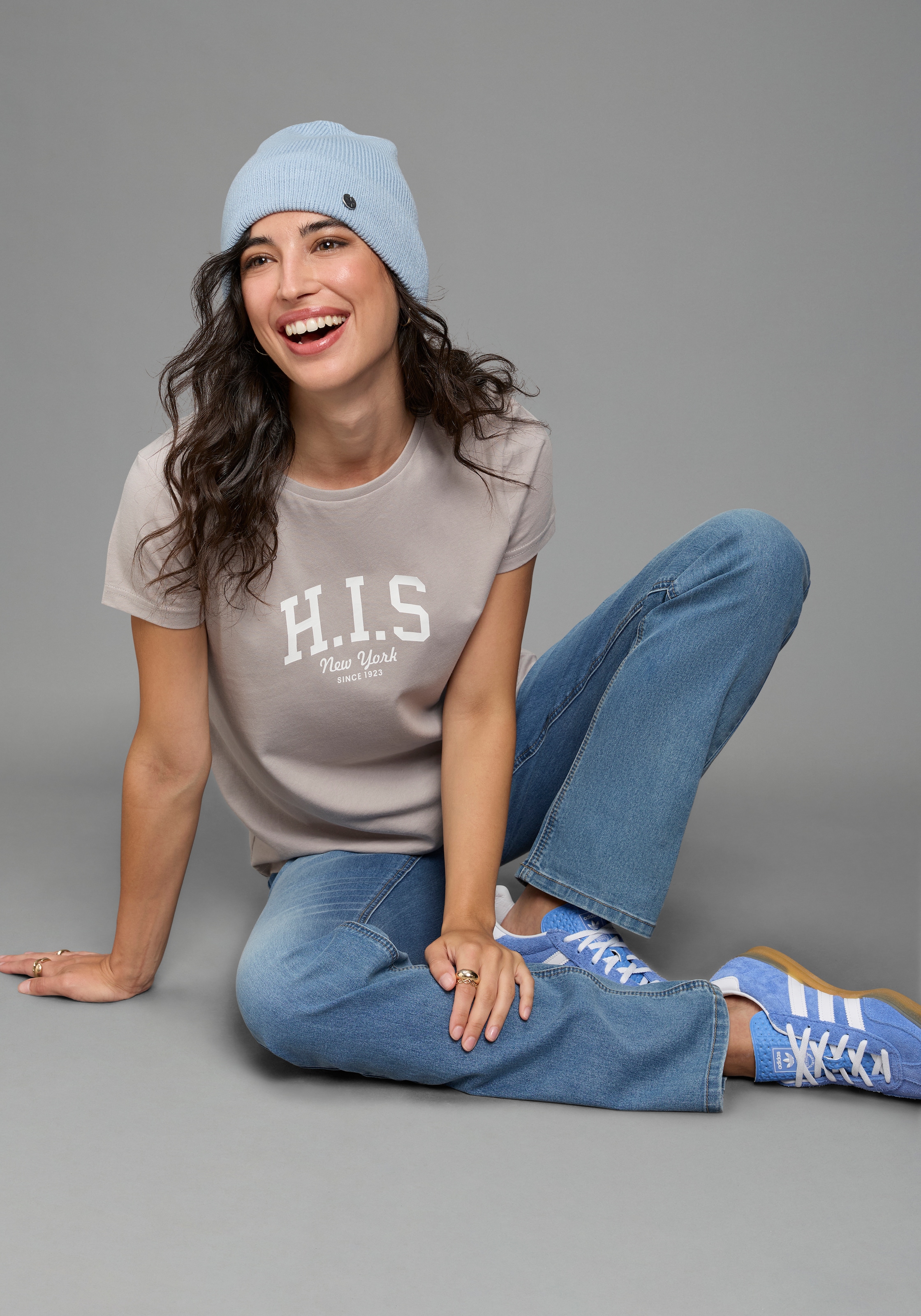 H.I.S T-Shirt bedruckt,  für die Freizeit,  aus Baumwolle