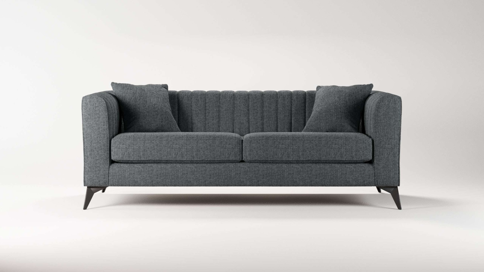 Places of Style 3-Sitzer »MATTHEW elegantes Designsofa, Maße B/T/H: 201/86/74 cm«, feine Steppung im Rückenbereich, lose Sitzkissen, incl. Zierkissen