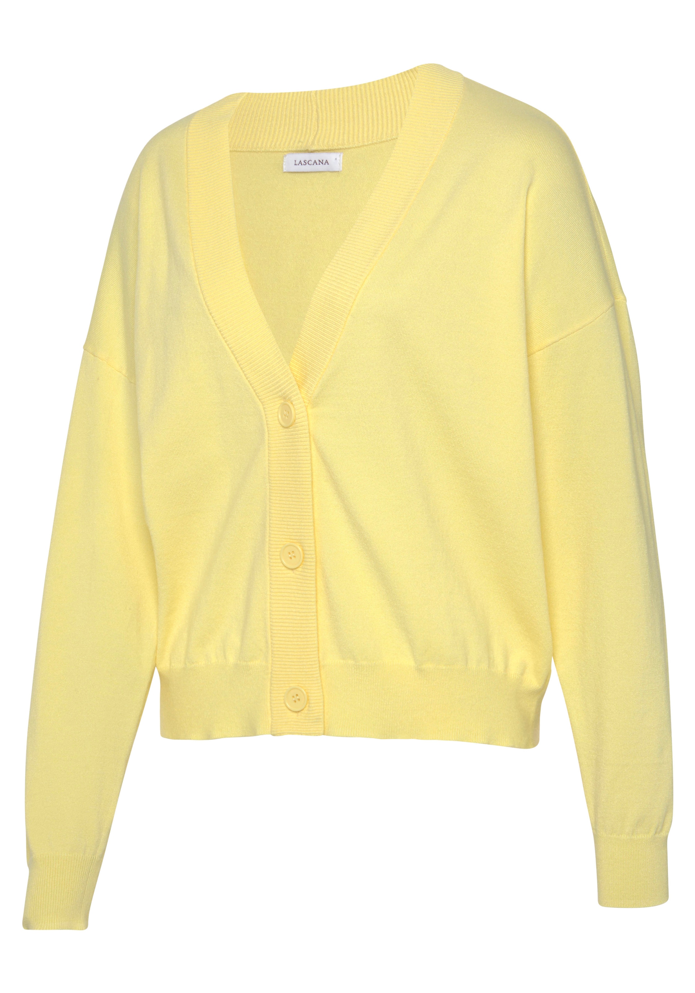 LASCANA Strickjacke »-Loungejacke«, in kurzer Form, Loungewear