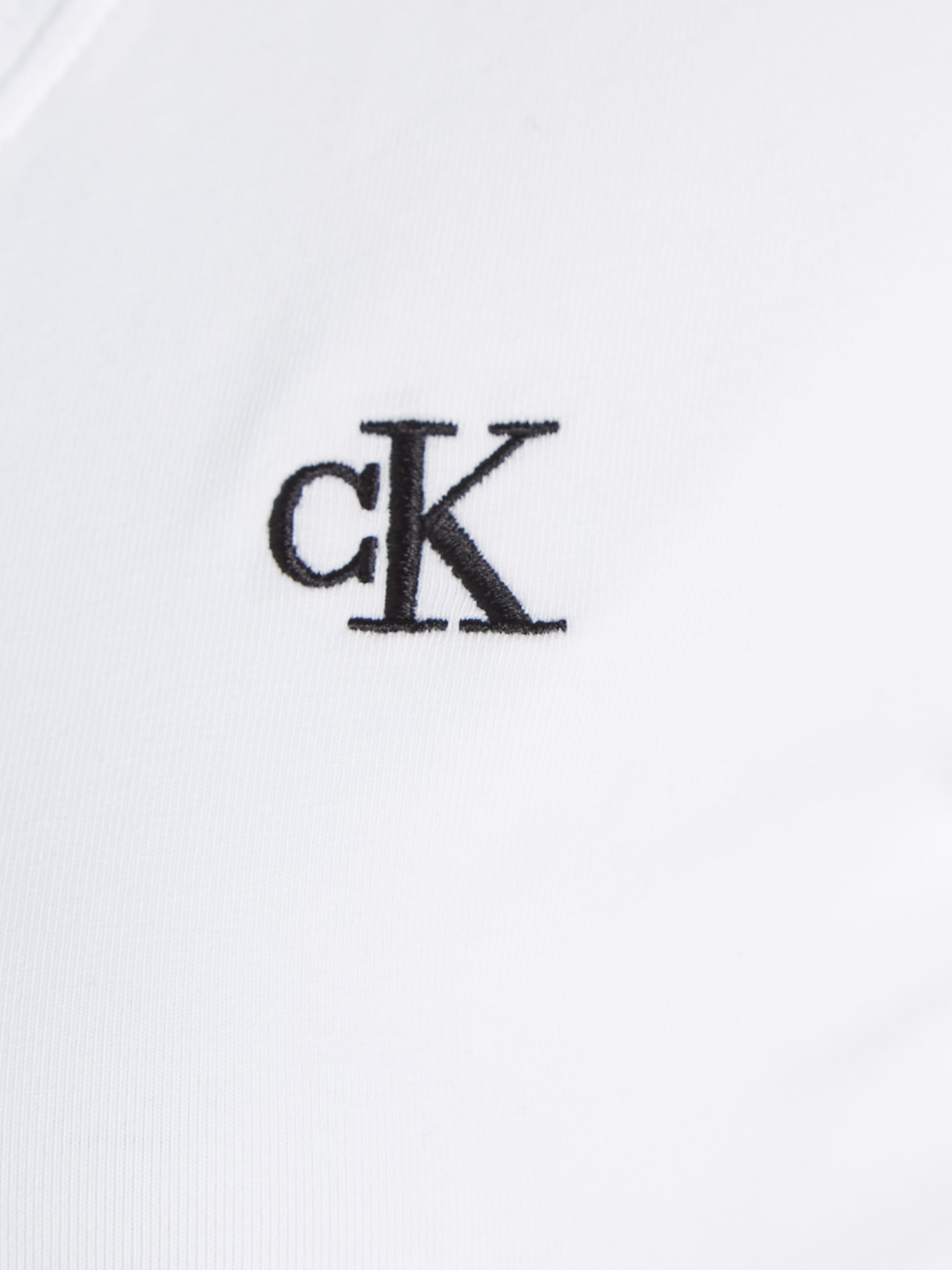 Calvin Klein Jeans V-Shirt »CK auf STRETCH V-NECK«, Logo-Stickerei Klein ♕ tlg.), EMBROIDERY mit (1 Brusthöhe bei Calvin kleiner
