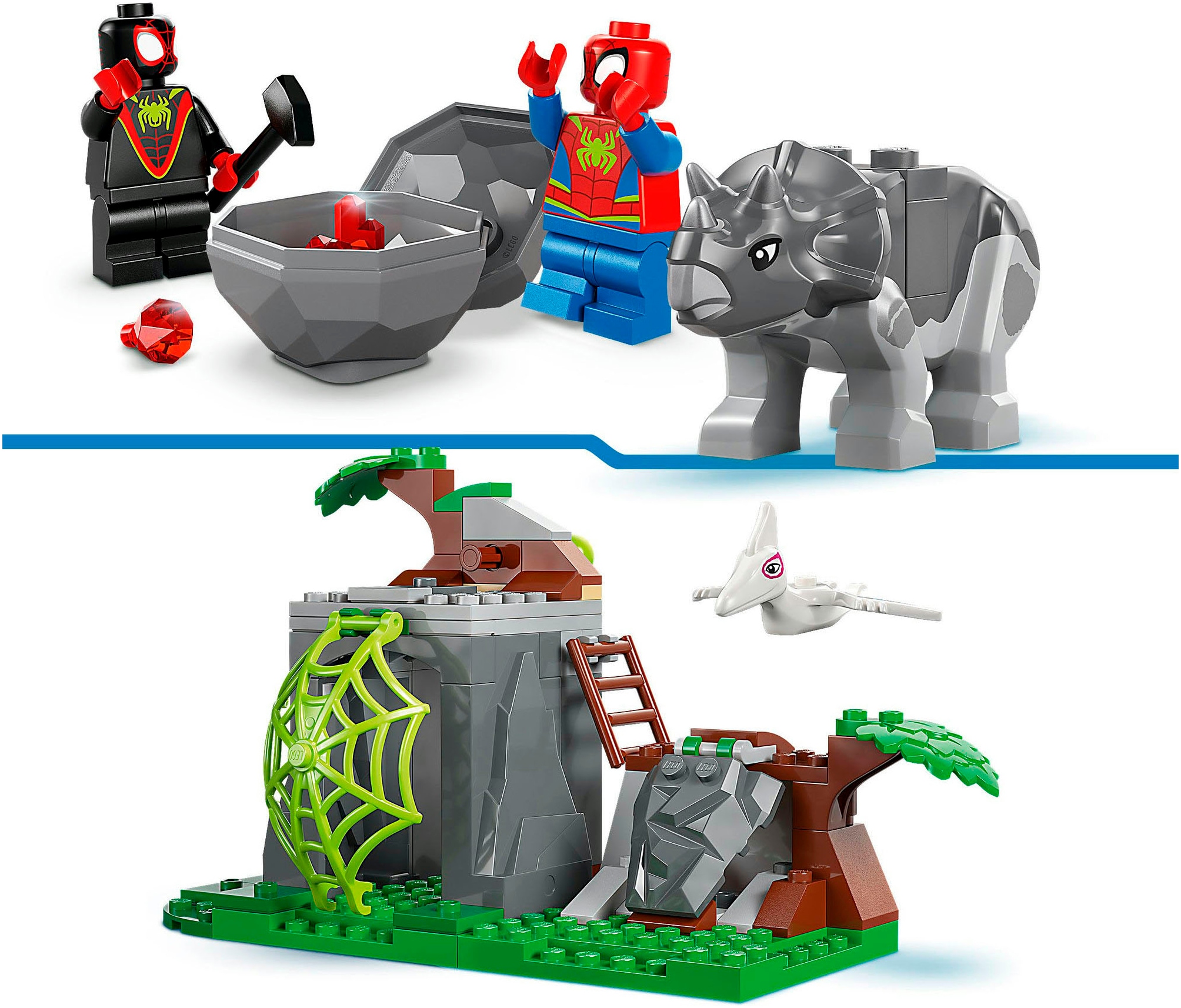 LEGO® Konstruktionsspielsteine »Spideys Team auf Rettungsmission im Dino-Truck (11199), LEGO Spidey«, (136 St.), Made in Europe