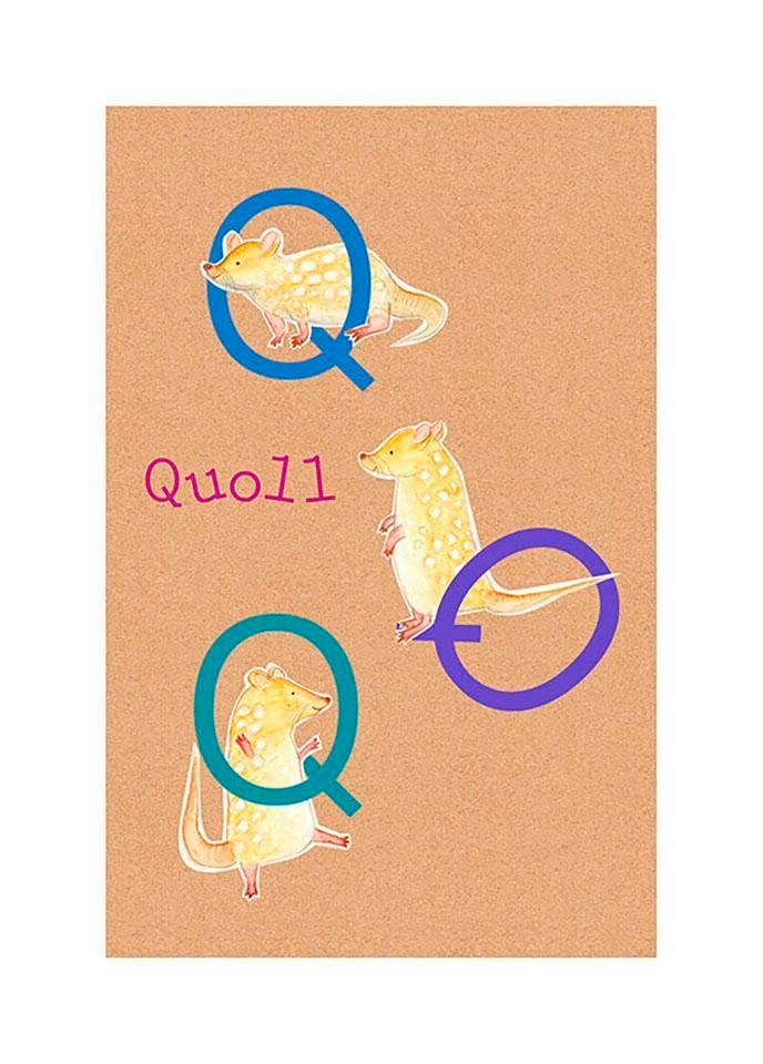 Komar Bild »ABC Animal Q«, Buchstaben, (1 St.), Wandbild zur Dekoration - ohne Rahmen