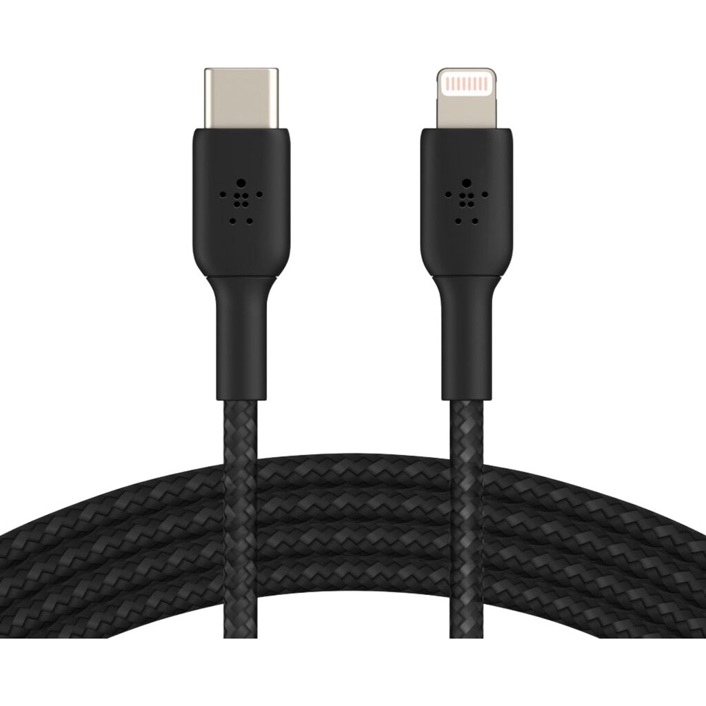 Belkin Smartphone-Kabel »Lightning/USB-C Kabel ummantelt mfi 1m«, Lightning-USB-C, 100 cm