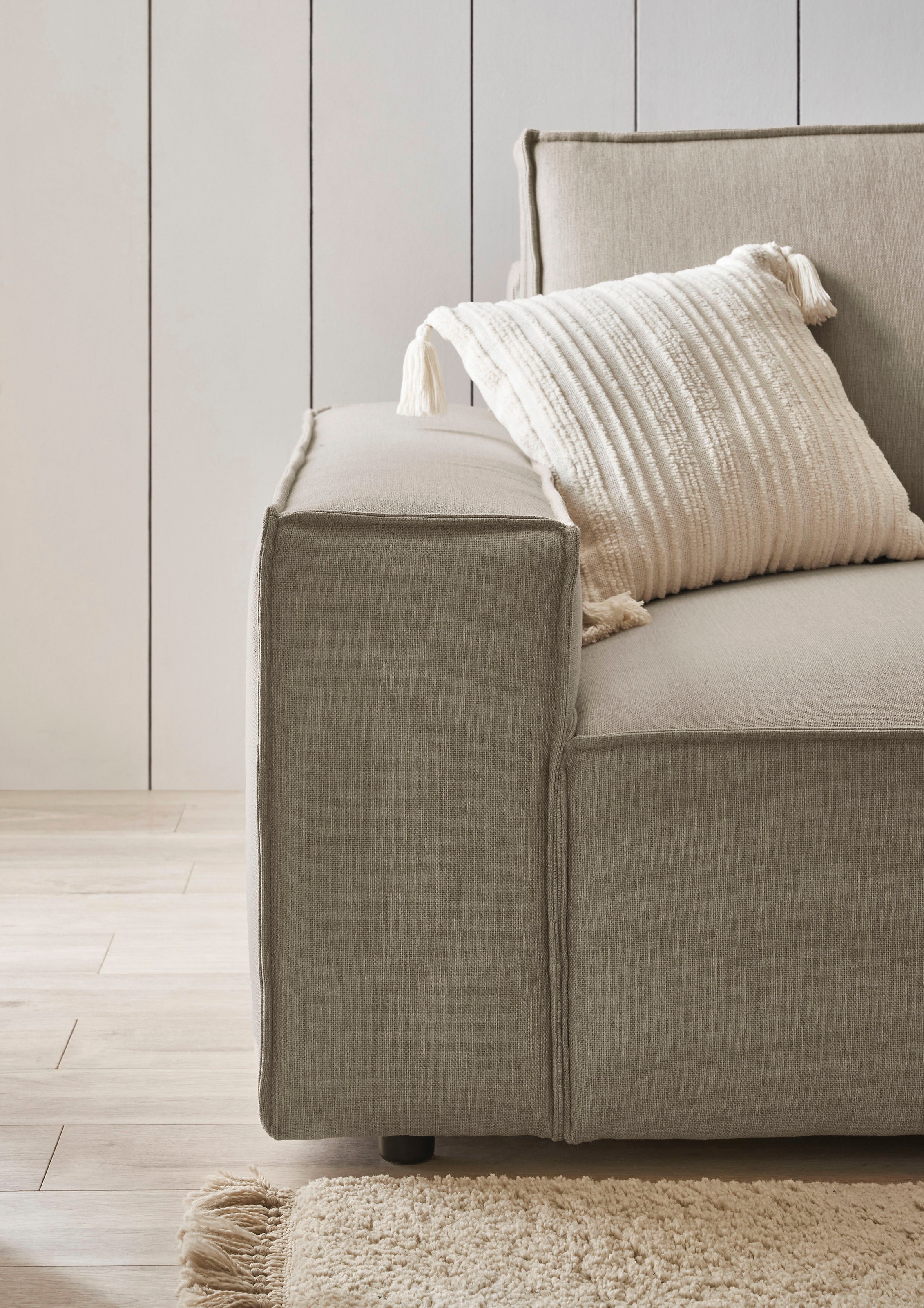 Home affaire Polsterecke »SHERWOOD XXL tief, L-Form, Schlaffunktion, Bigsofa, Cord, Leinenoptik« stellbar zum Schlafsofa (Krokodilverbinder), Cord, Leinenoptik,