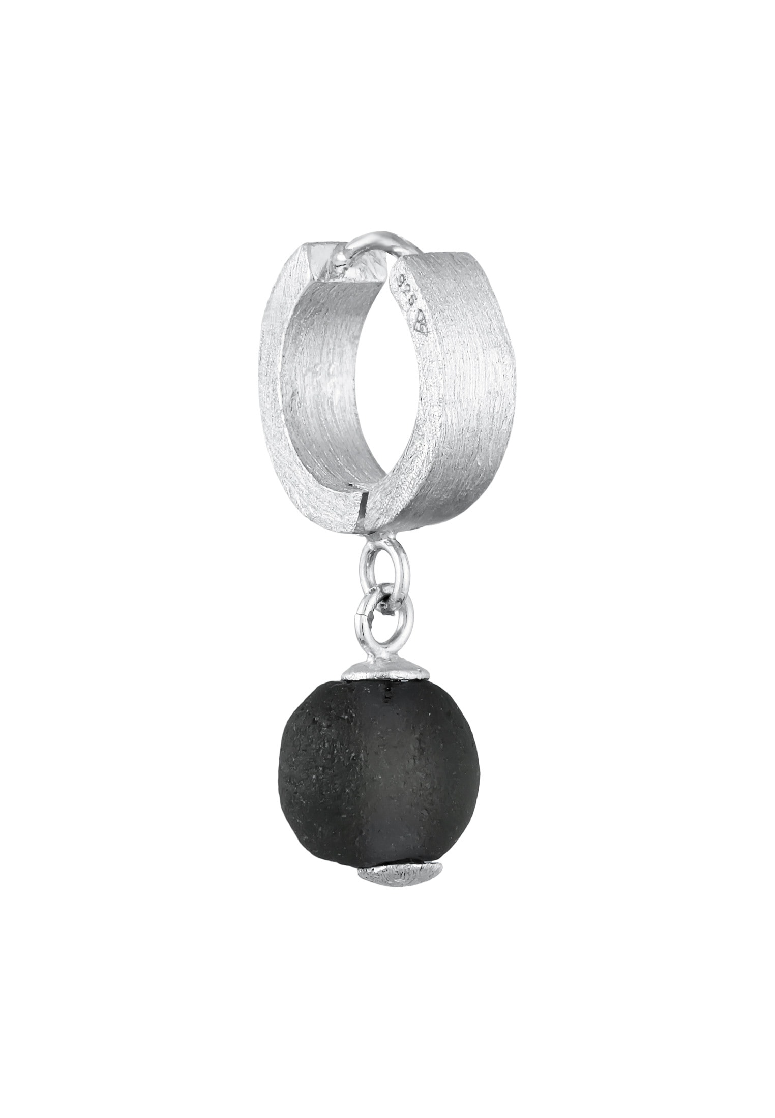 Kuzzoi Paar Creolen »Ohrringe Herren Single Creole mit Glasperle 925 Silber«