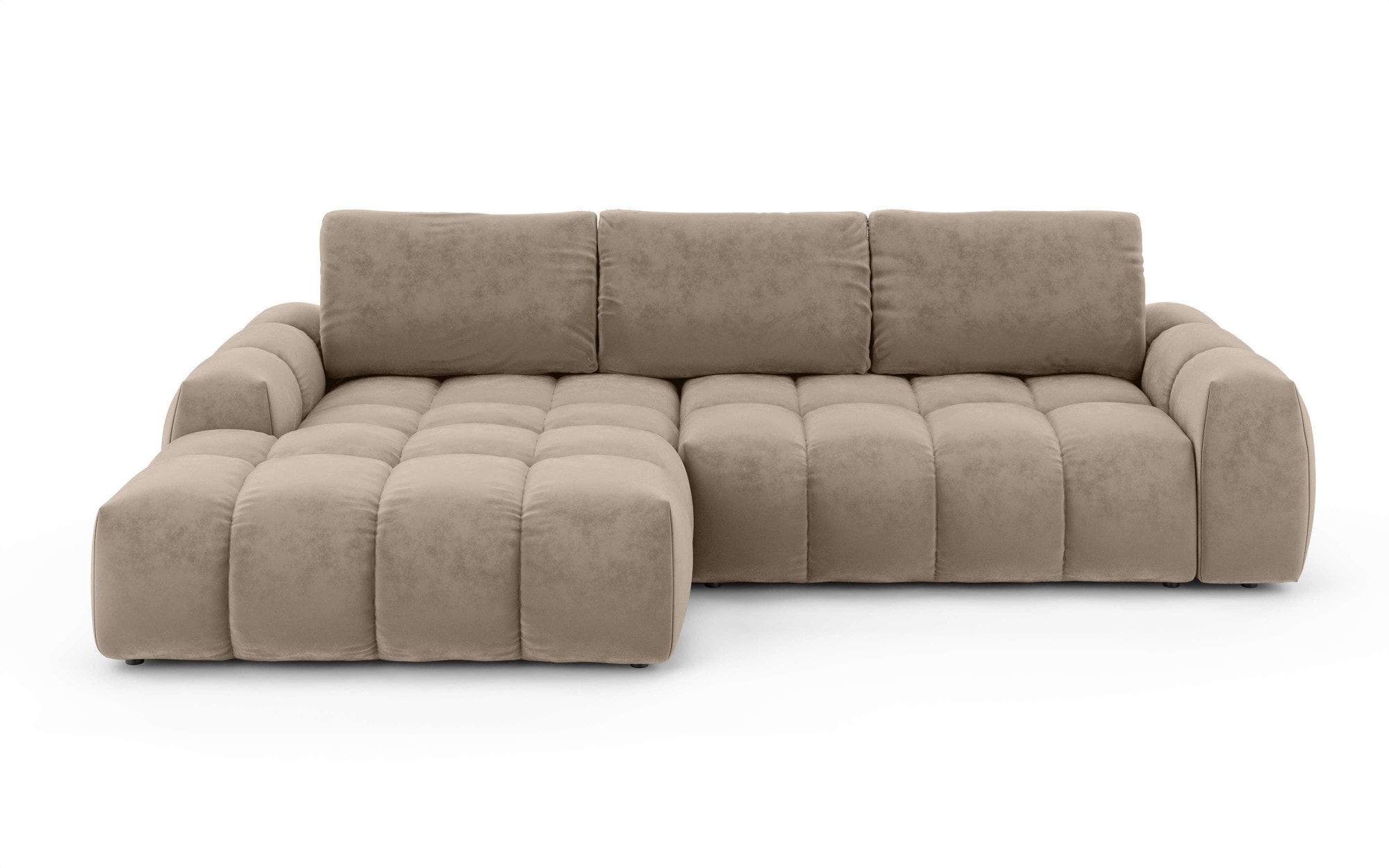 INOSIGN Ecksofa »AZITA klein optionale Schlafsofa mit Bettkasten, B/T/H: 270/166,5/84cm«, L-Form mit Wellenunterfederung, Bubble-Optik