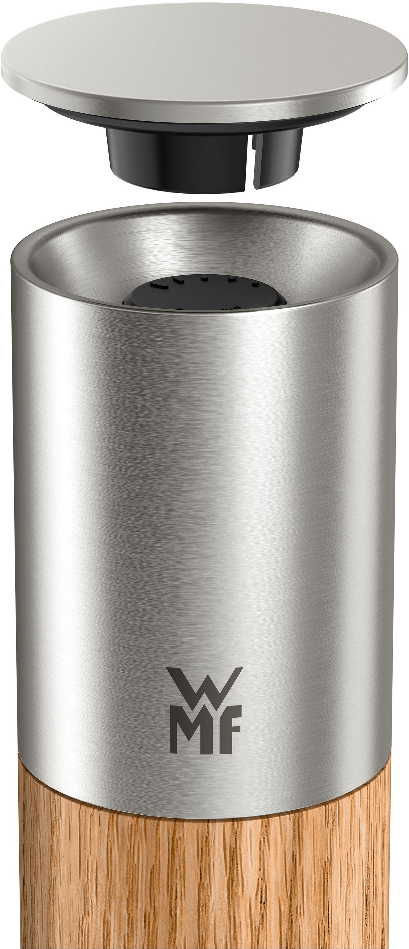 WMF Gewürzmühle »Nature Pro Edelstahl« Keramikmahlwerk, einstellbarer Mahlgrad, Aromaschutzdeckel, Holz