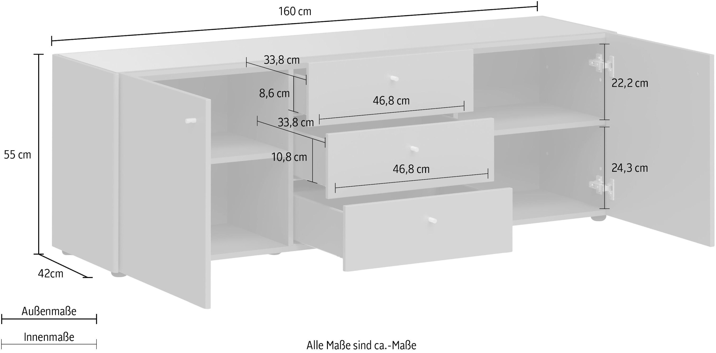 GERMANIA Sideboard »Monteo«, Breite 160 cm bequem bestellen