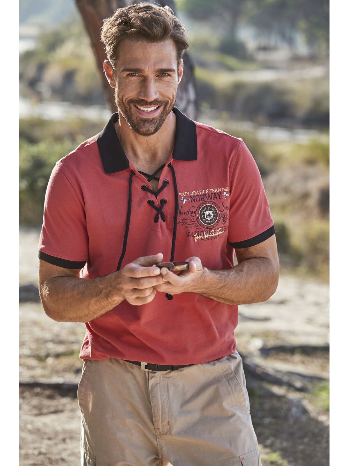 Jan Vanderstorm Poloshirt »Doppelpack Poloshirt ELJAR«, (2 tlg.), mit lässigen Saumschlitzen