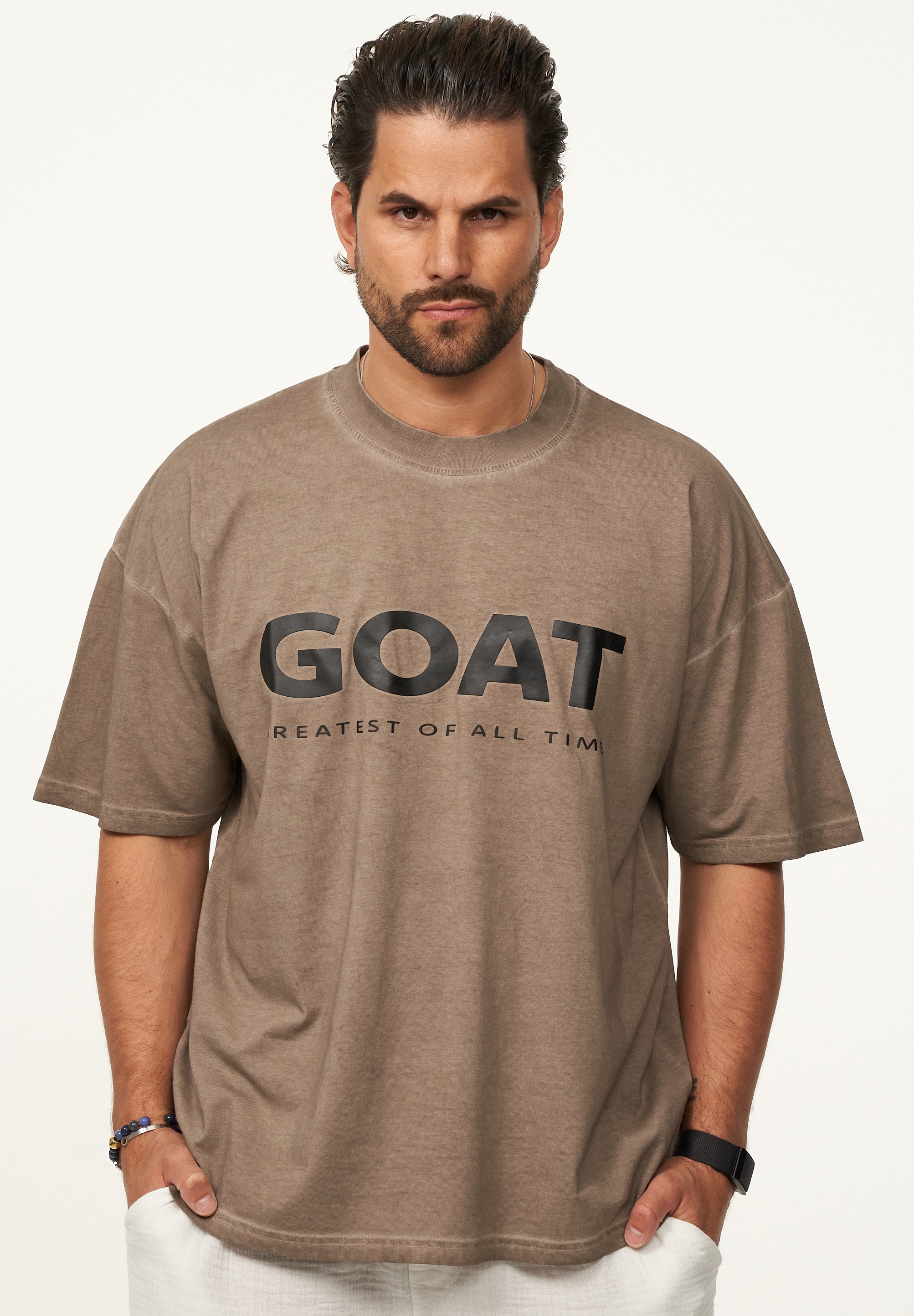 SOULSTAR T-Shirt »Kurzarm Oversize aus 100% Baumwolle mit Rundhalsausschnitt Crew Neck für Herren« Herren Oversize-Fit Kurzarm Shirt mit Rundhals-Ausschnitt