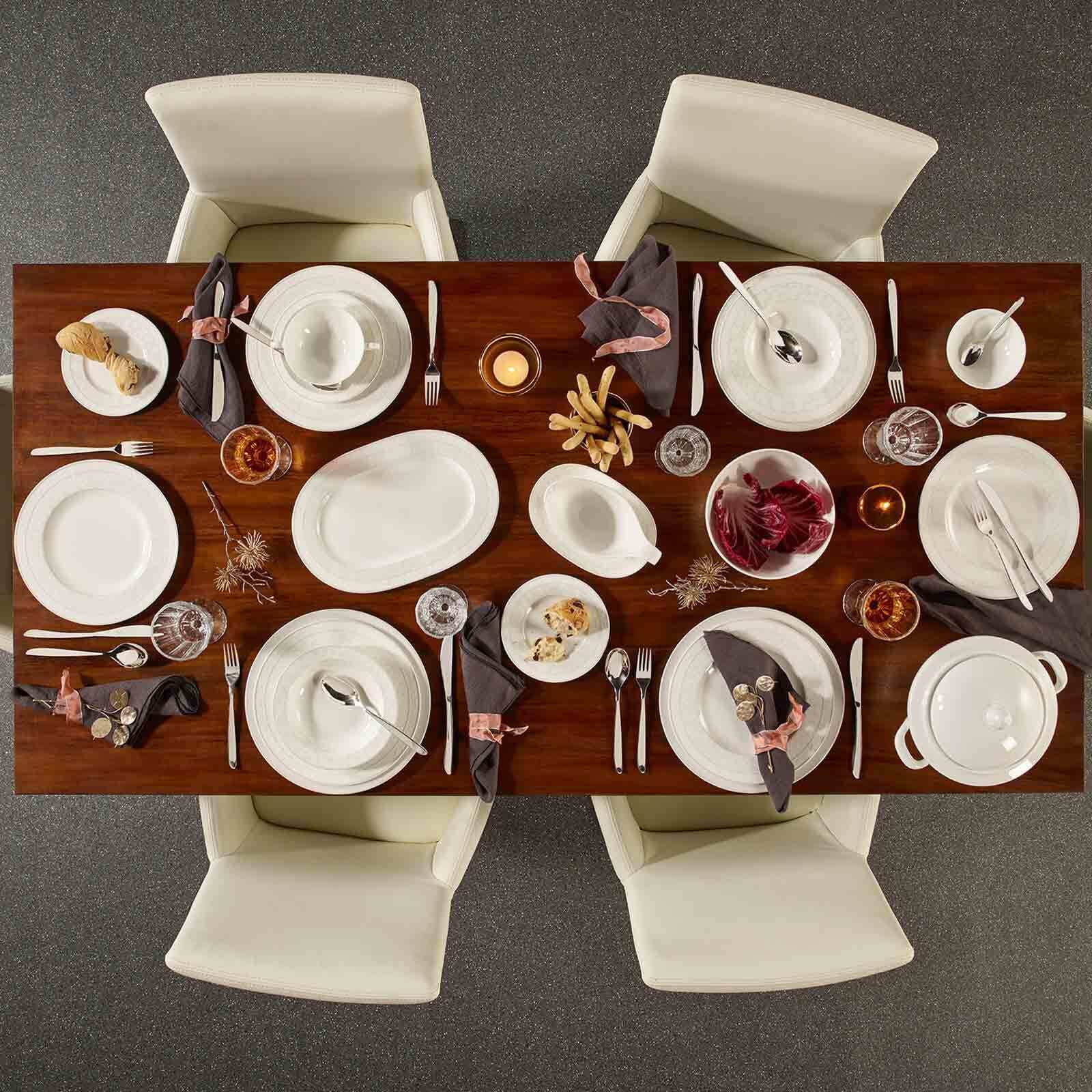 Villeroy & Boch Frühstücksteller »Frühstücksteller Gray Pearl ø 22,7 cm 6er Set weiß« Spülmaschinengeeignet, Mikrowellengeeignet