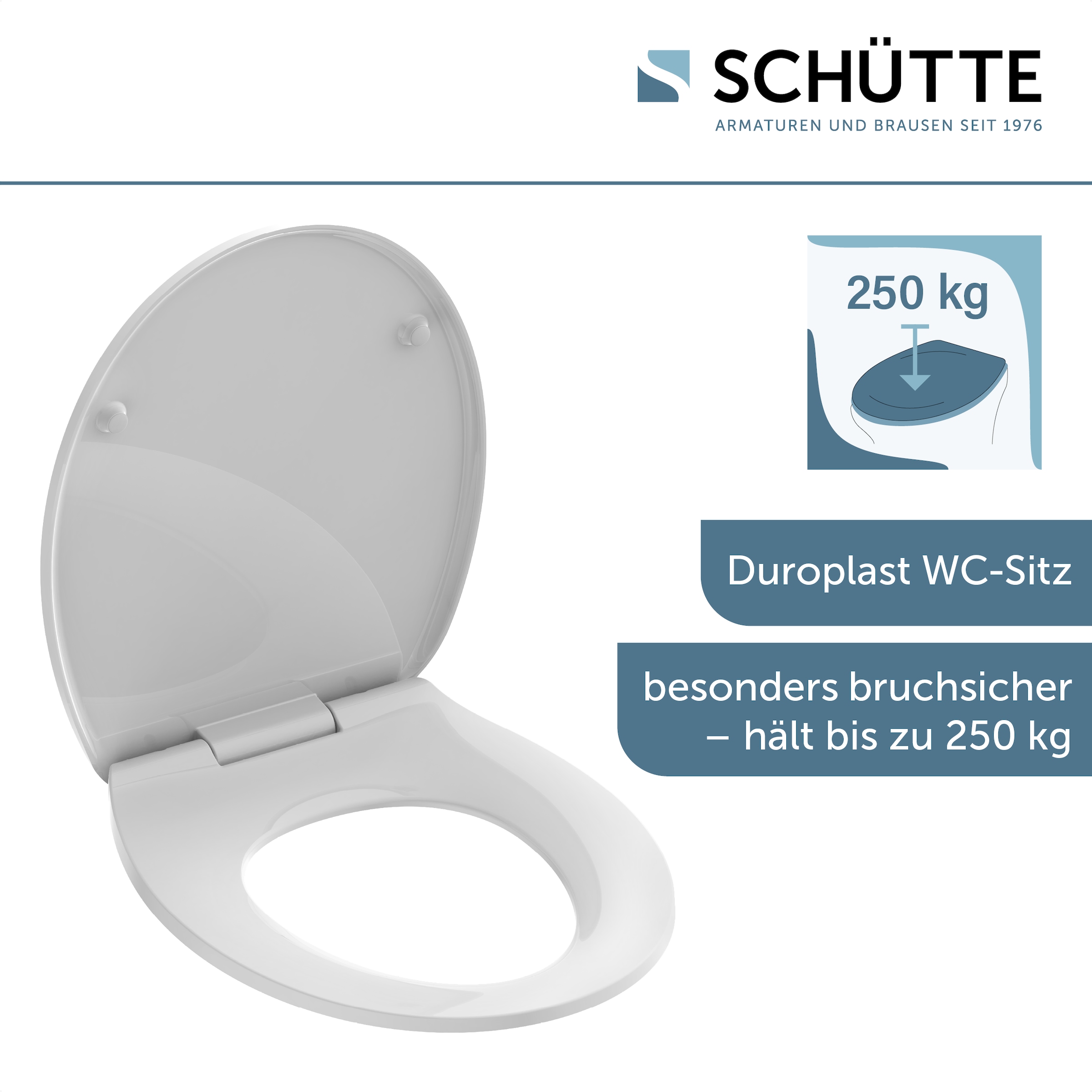 Schütte WC-Sitz »WHITE« aus Kunststoff, mit Absenkautomatik und Schnellverschluss