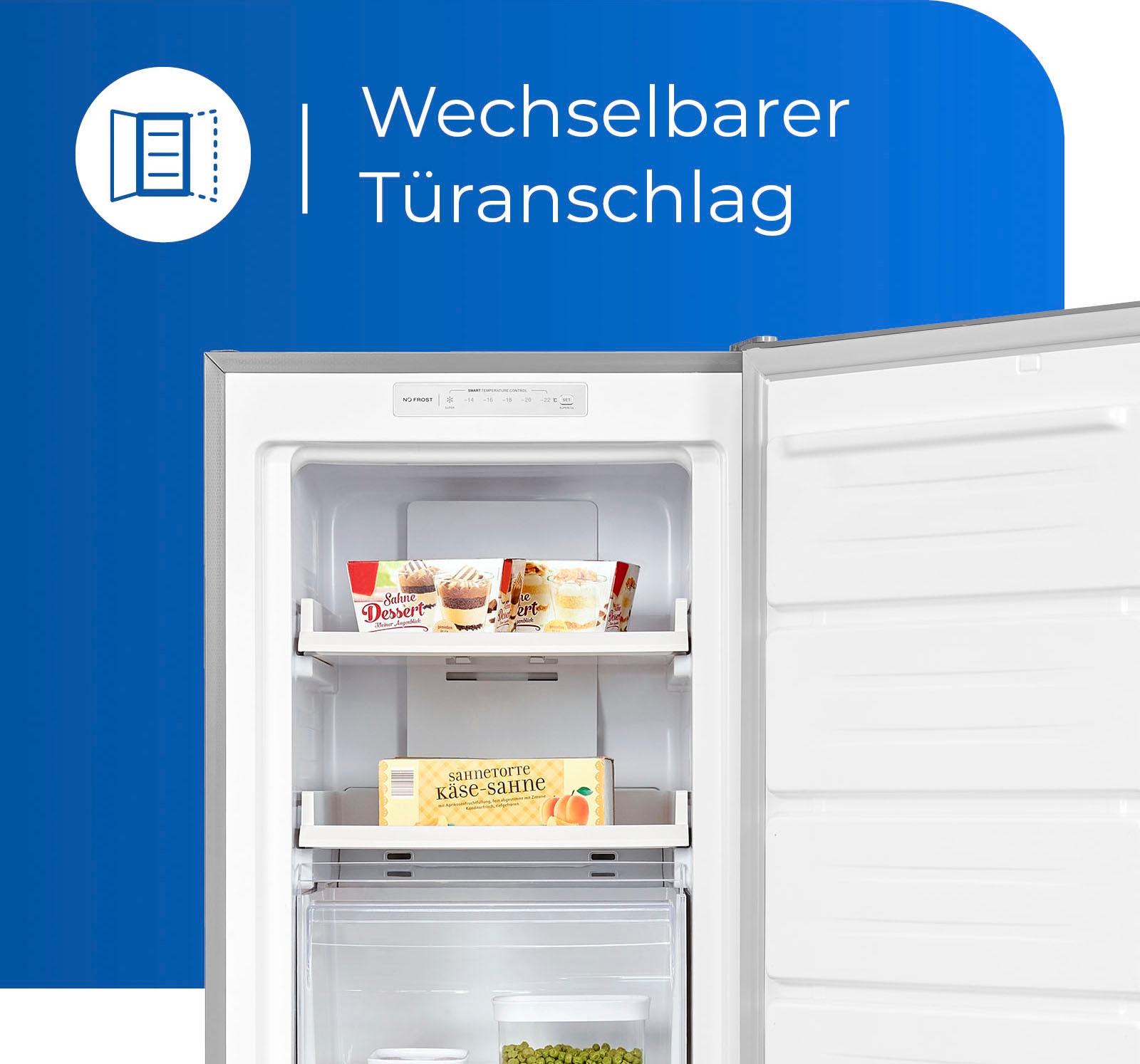 exquisit Gefrierschrank »GS231-NF-H-040D inoxlook«, 143 cm hoch, 54 cm breit, 161 Liter Nutzinhalt, NoFrost, Schnellgefrieren