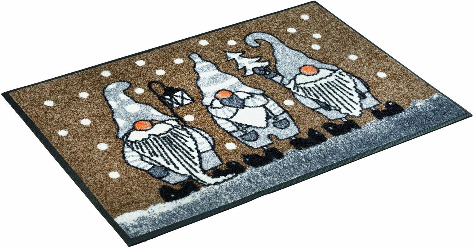 wash+dry by Kleen-Tex Fußmatte "Winterzwerge" rechteckig 7 mm Höhe Schmutzfangmatte, rutschhemmend, waschbar