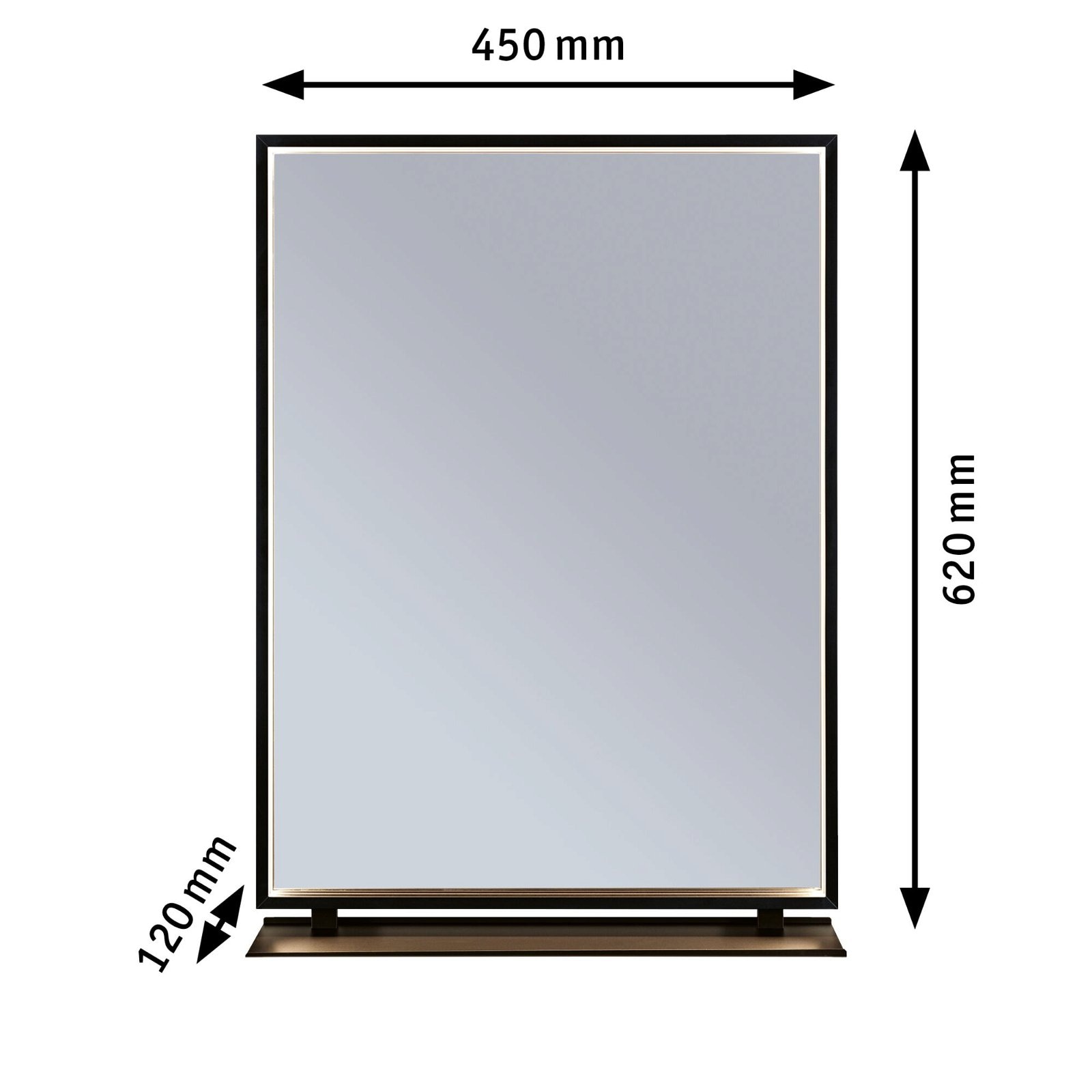 Paulmann LED Bad-Spiegelleuchte »Miro« Schutzart IP44, mit LED-Leuchtmodul, dimmbar, Touch-Funktion. Gr. ca. 45 x 62 cm