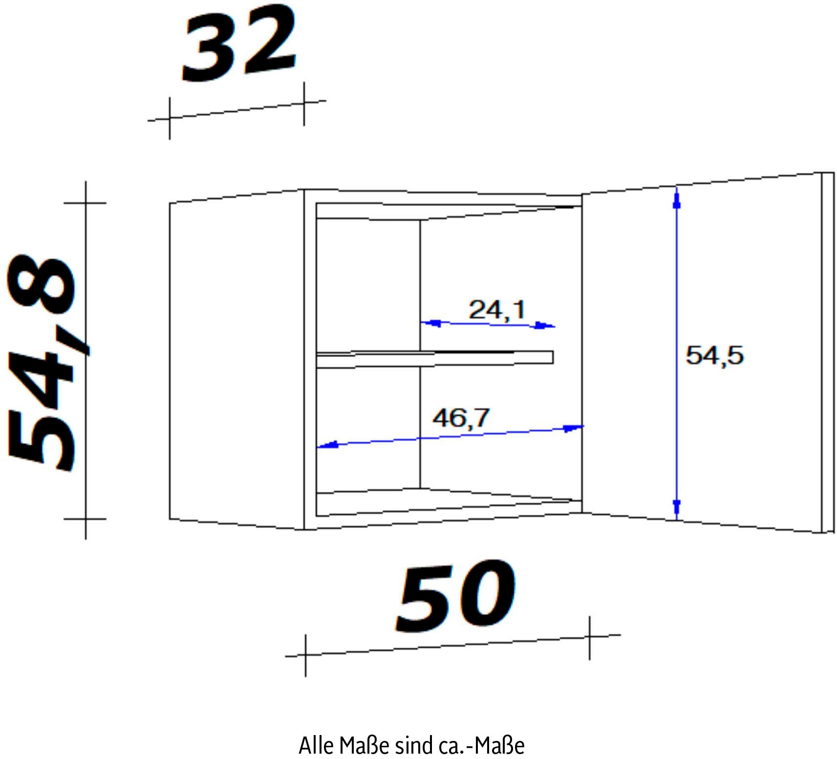 Flex-Well Hängeschrank »Lucca«, (B x H x T) 50 x 54,8 x 32 cm bequem  bestellen