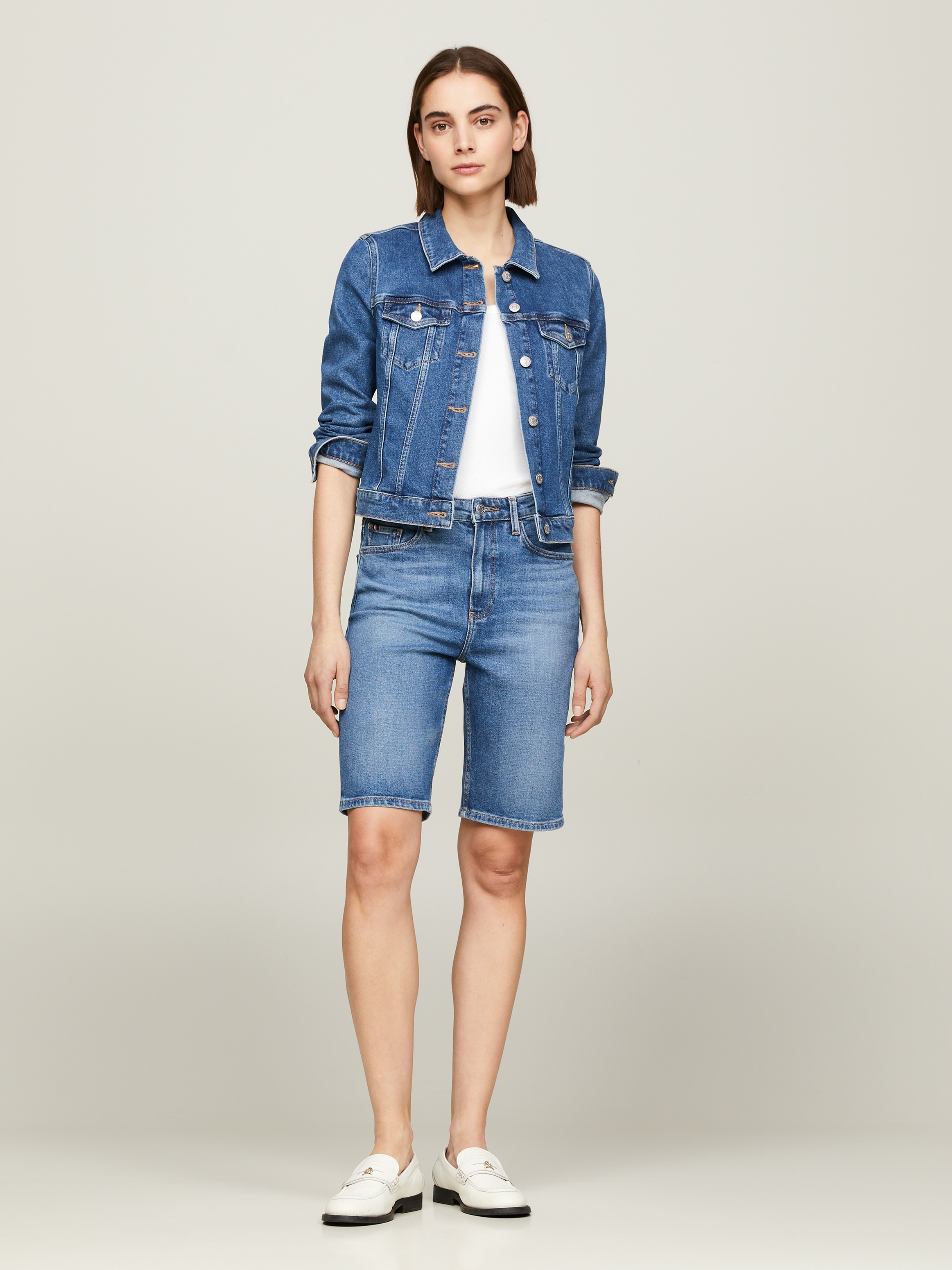 Tommy Hilfiger Jeansblazer »DNM SLIM JACKET MEL«, mit Markenlabel