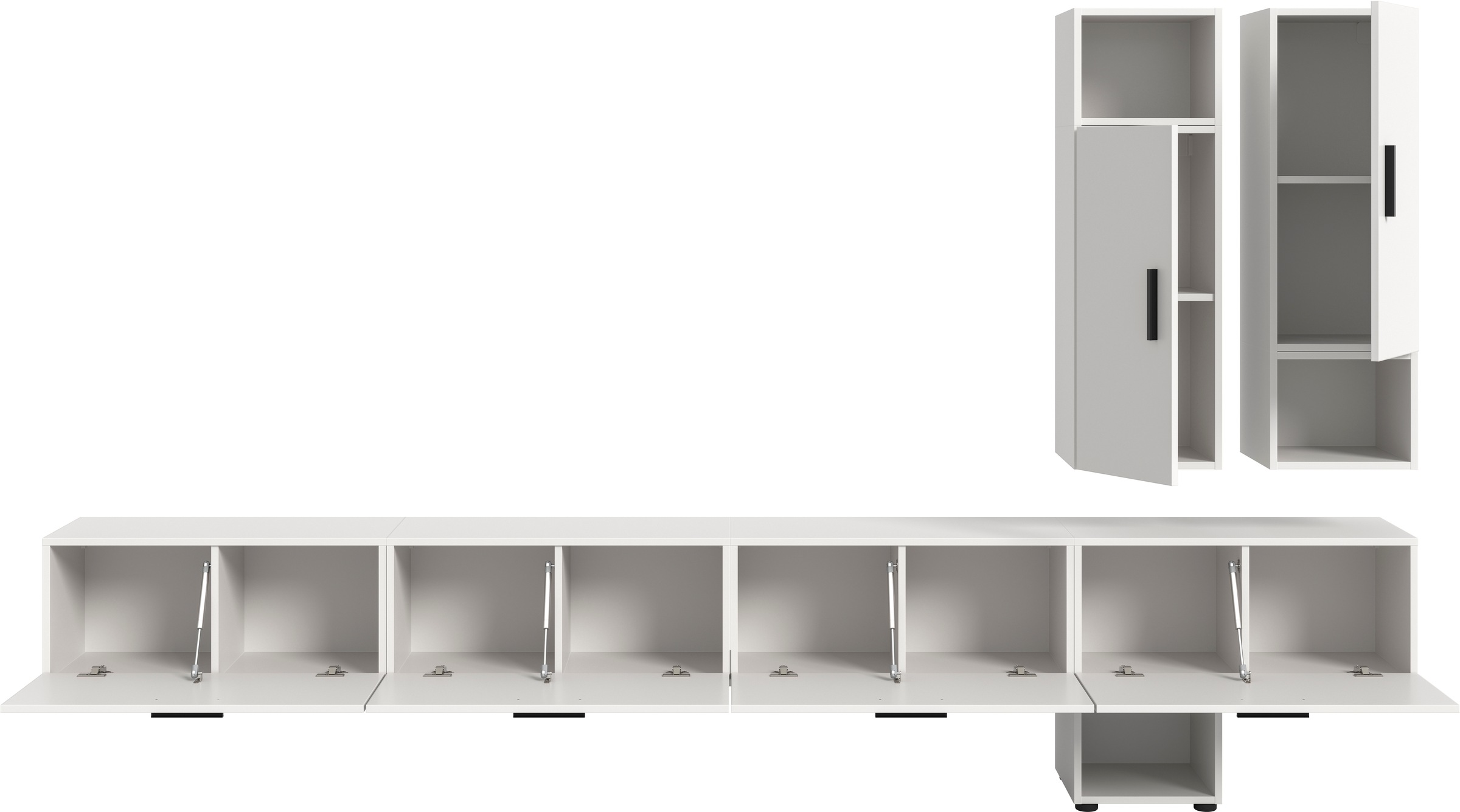 Home affaire Schrank-Set »ENESTE, 9-teilig, in verschiedenen Farben, individuell kombinierbar« verschiedenste Kombinationmöglichkeiten, stehend oder hängend, 3 Stk. tlg.