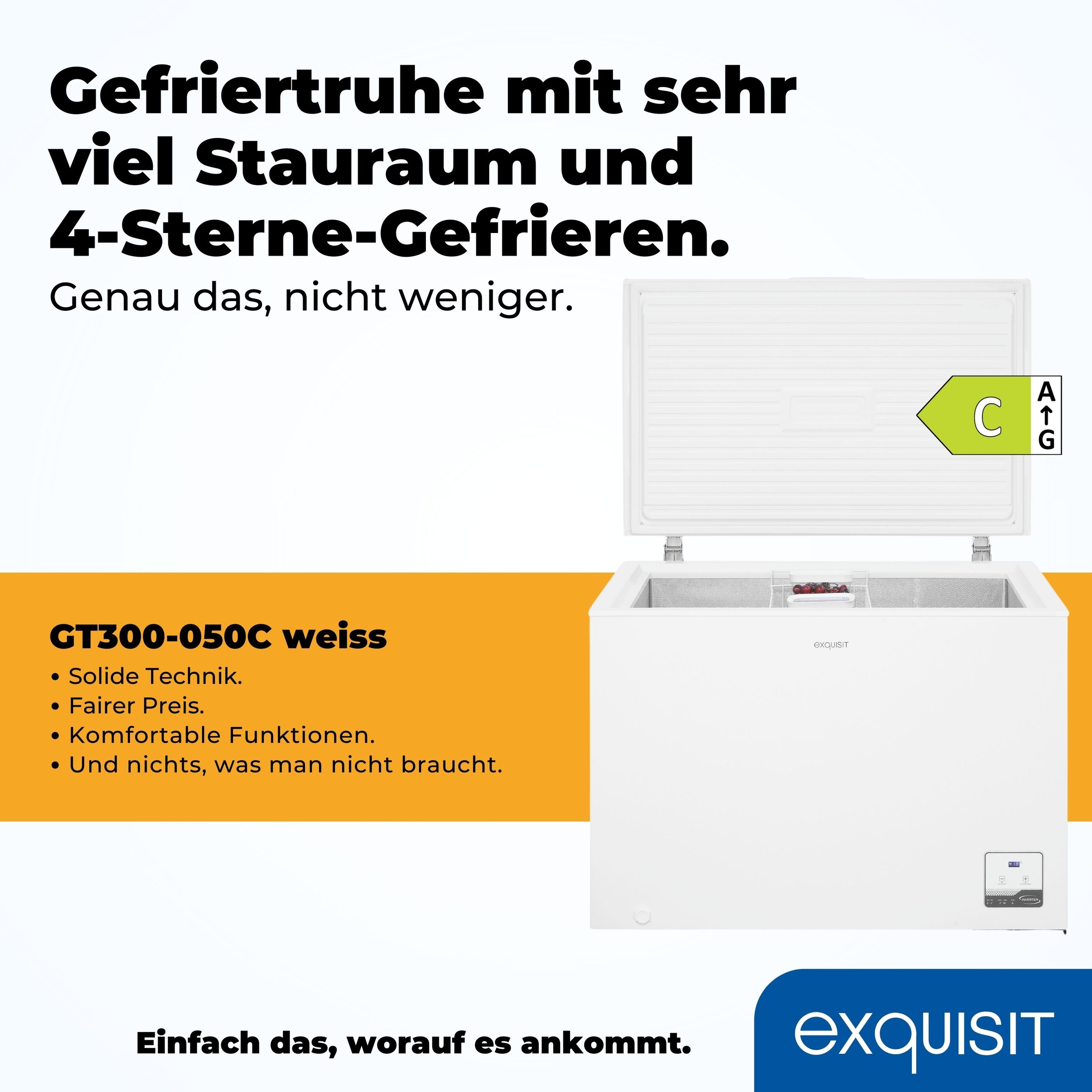 exquisit Gefriertruhe »GT300-050C weiss«, 83,5 cm hoch, 105,5 cm breit