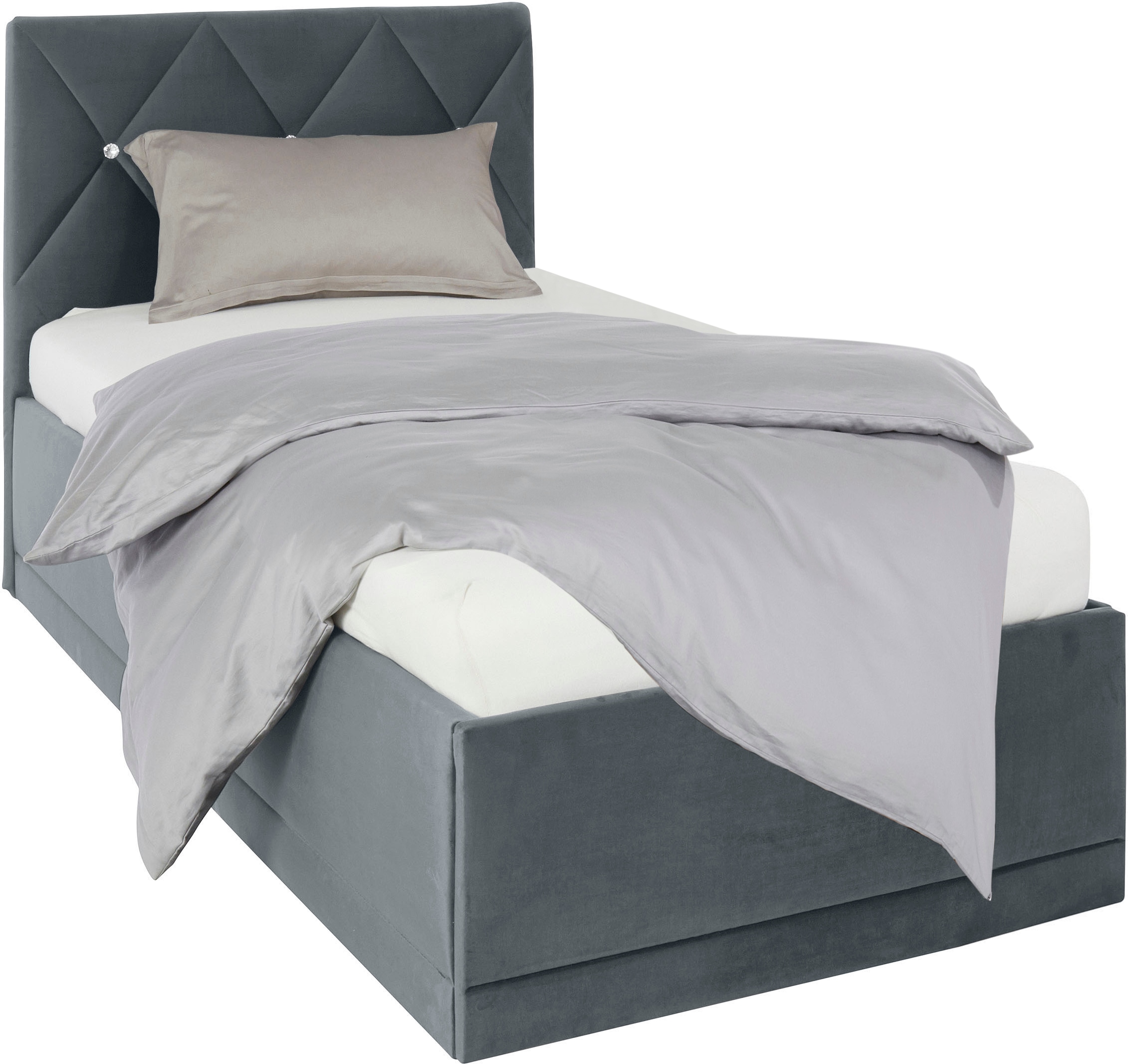 Westfalia Schlafkomfort Polsterbett »Adamas« auch mit Bettkasten, Knopfheftung mit Strasssteinen