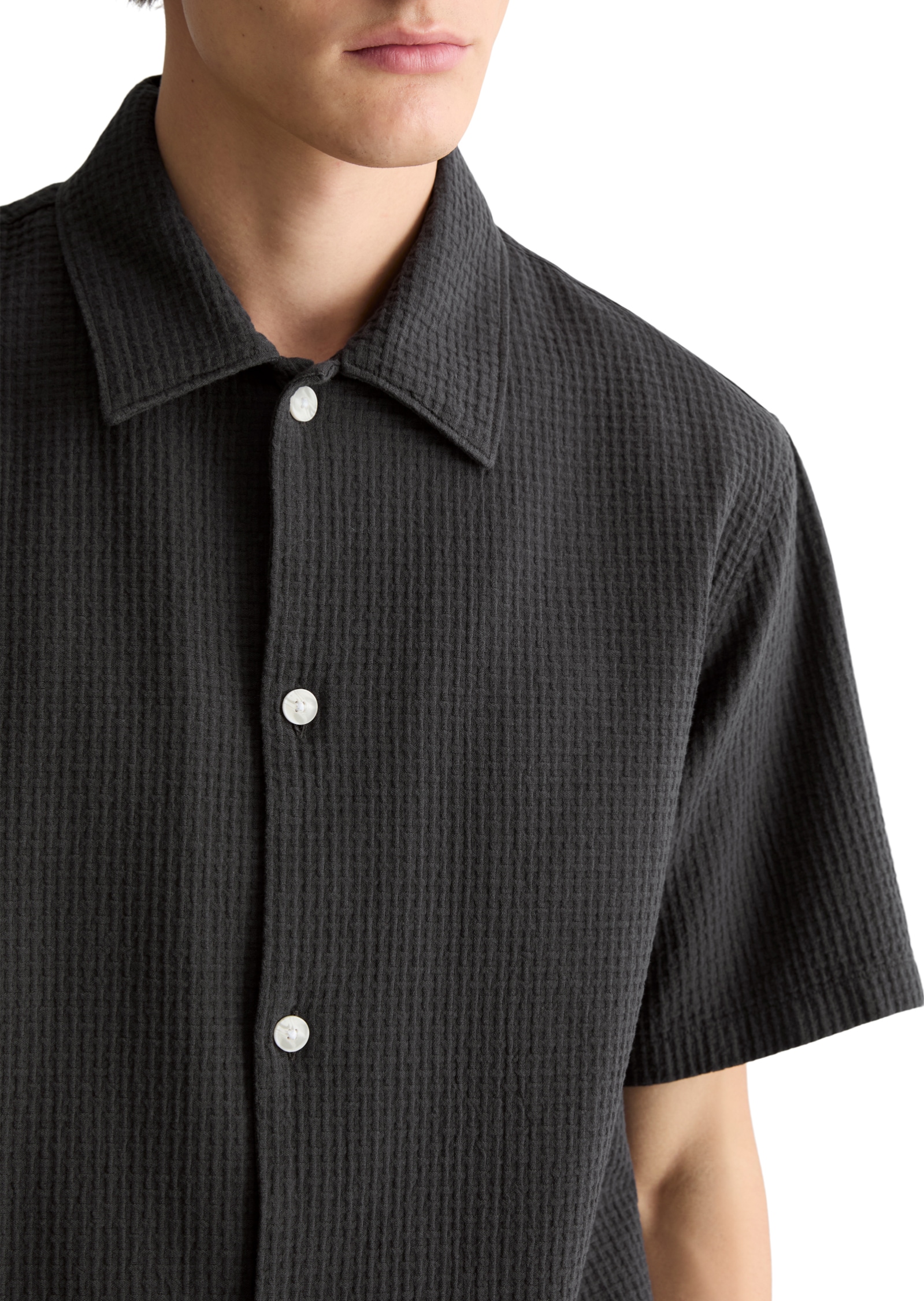 Marc O'Polo DENIM Kurzarmhemd regular mit Karo-Struktur