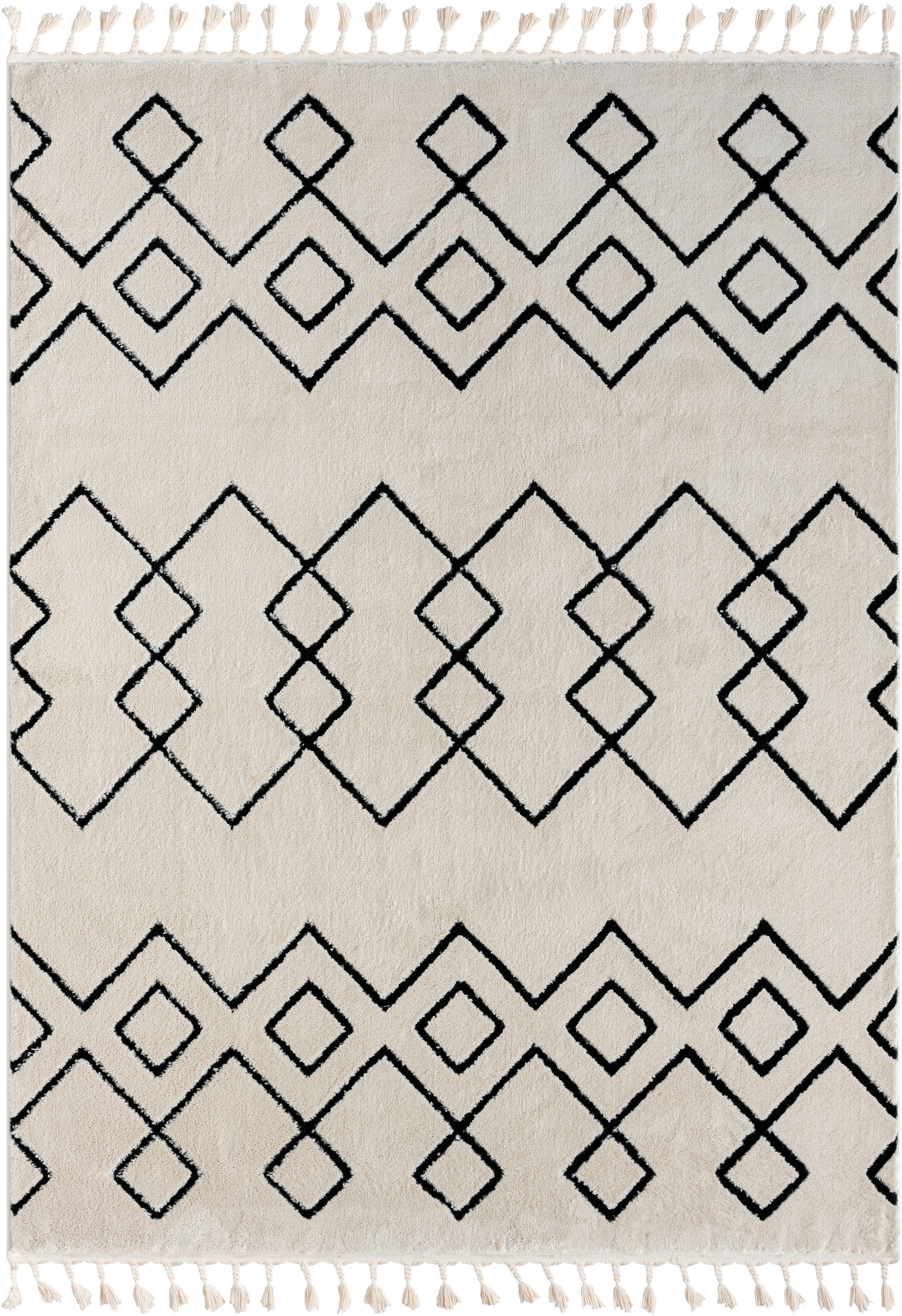 Myflair Möbel & Accessoires Hochflor-Teppich »Moroccan Mural«, rechteckig, 24 mm Höhe, modern, marokkanisches Design, flauschig weich, mit Fransen