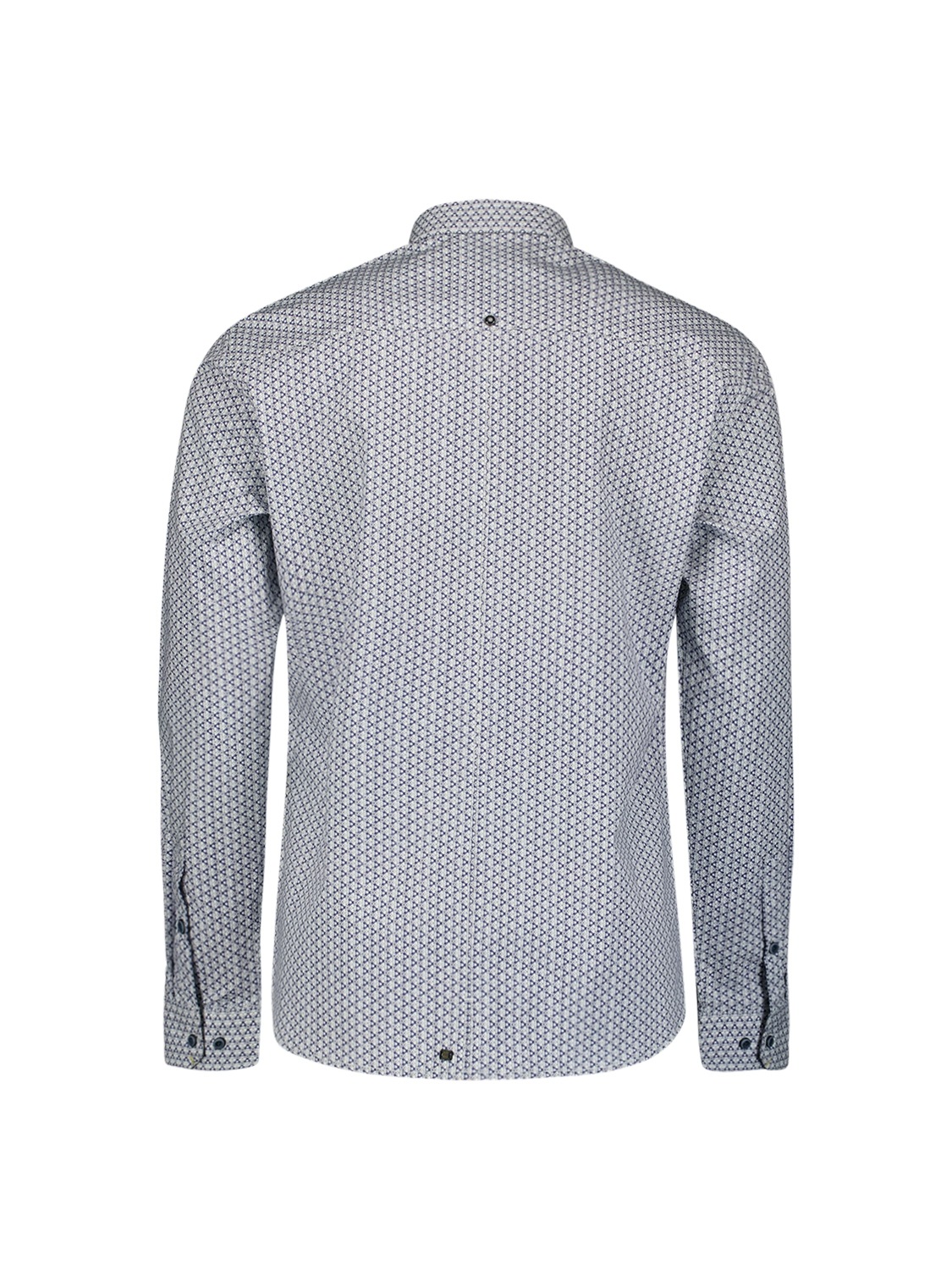 NO EXCESS Langarmhemd gemustert, mit Knopfleiste