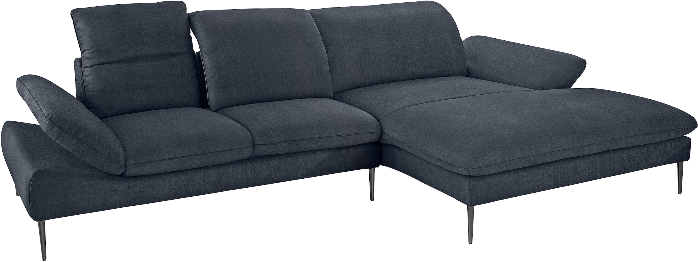 W.SCHILLIG Ecksofa »enjoy&MORE, Designsofa, bequem, zeitlos und elegant, L-Form«, Sitztiefenverstellung, Füße schwarz pulverbeschichtet, Breite 340 cm