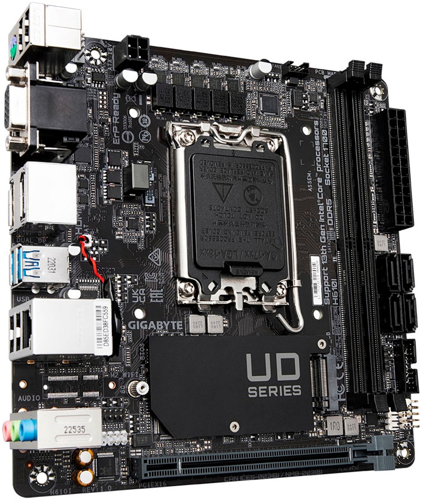 Gigabyte Mainboard »H610I Motherboard - Unterstützt Intel Core 14. Generation CPUs, 4+1+1«