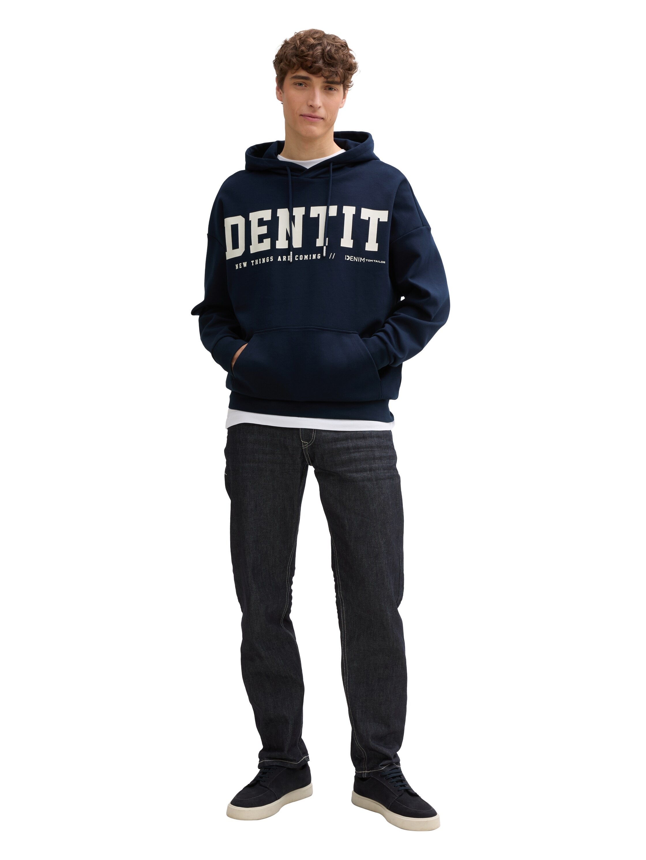 TOM TAILOR Denim Kapuzensweatshirt mit Statement-Print