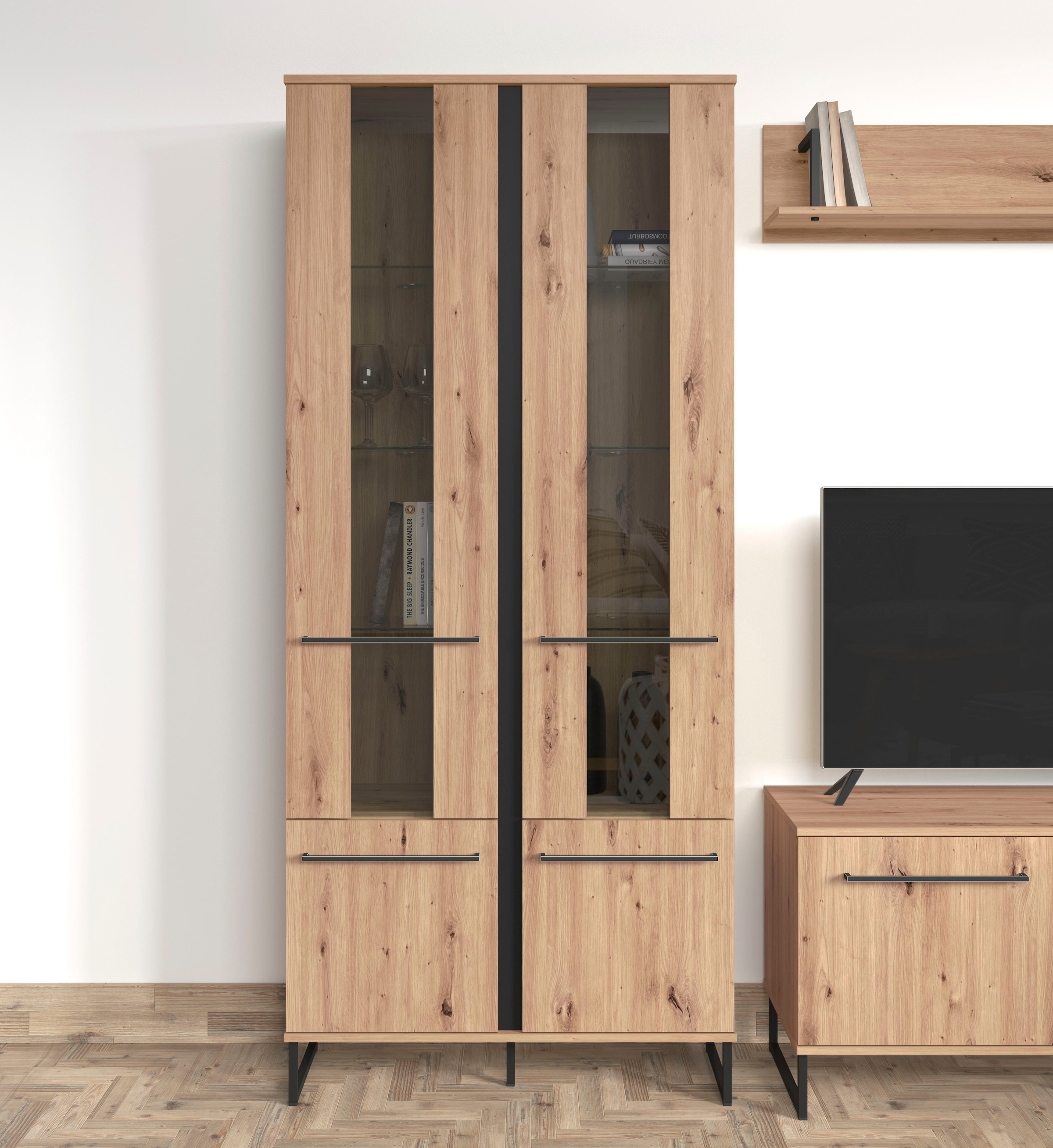INOSIGN Highboard »Sardinia«, Vitrine, Breite 84cm