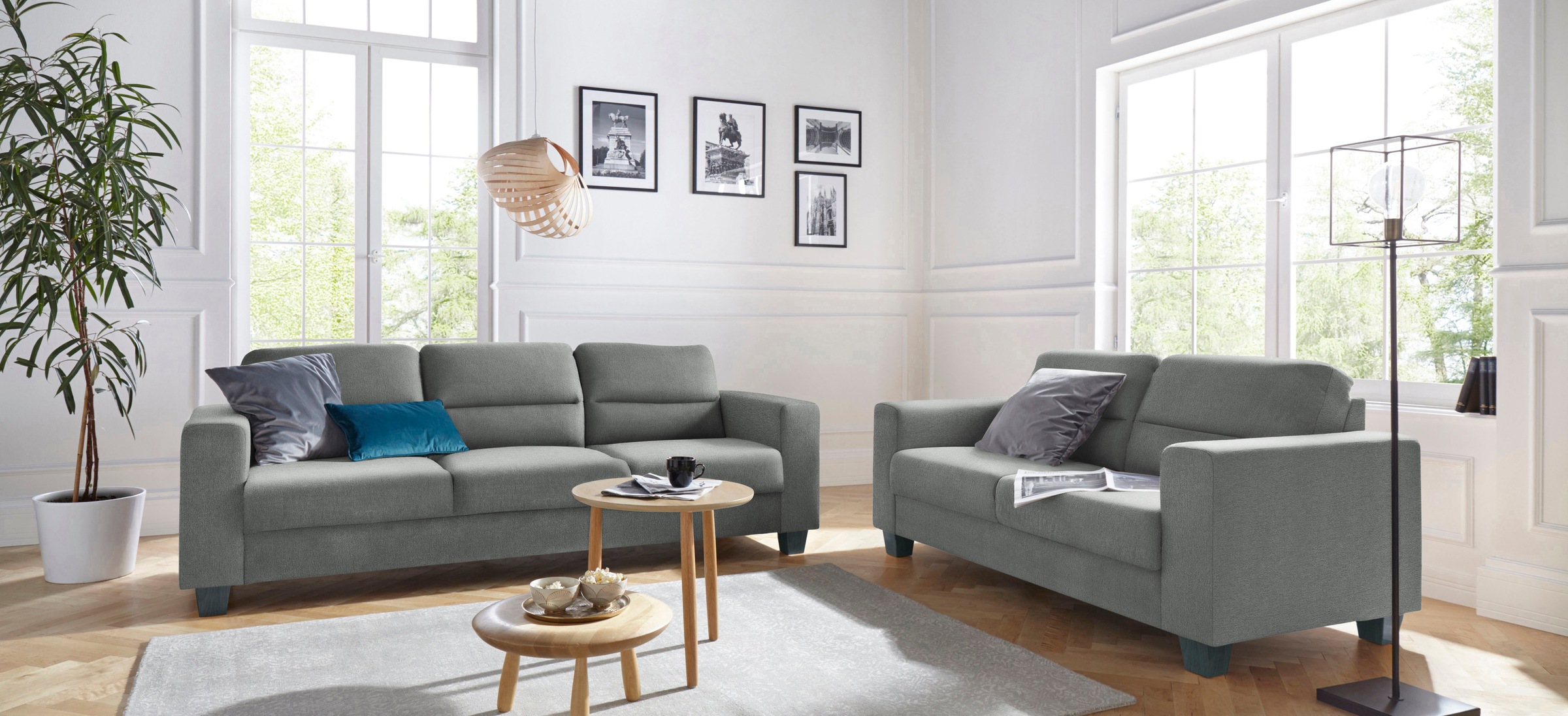 TRENDMANUFAKTUR 2,5-Sitzer »Chamber mit hohem Sitzkomfort« in zeitloser Optik, Kopfstützen optional bestellbar