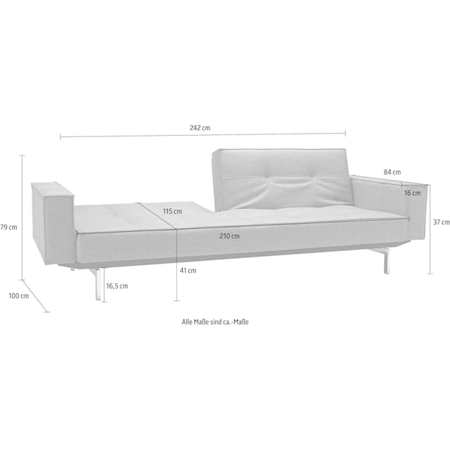 INNOVATION LIVING ™ Sofa »Splitback«, mit Armlehne und chromglänzenden  Beinen, in skandinavischen Design auf Raten bestellen